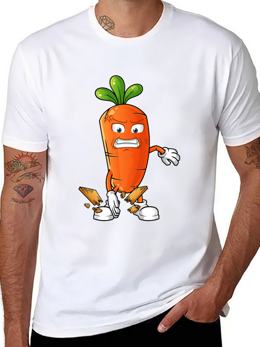 Angry Carrot Breaking Wood T-Shirt