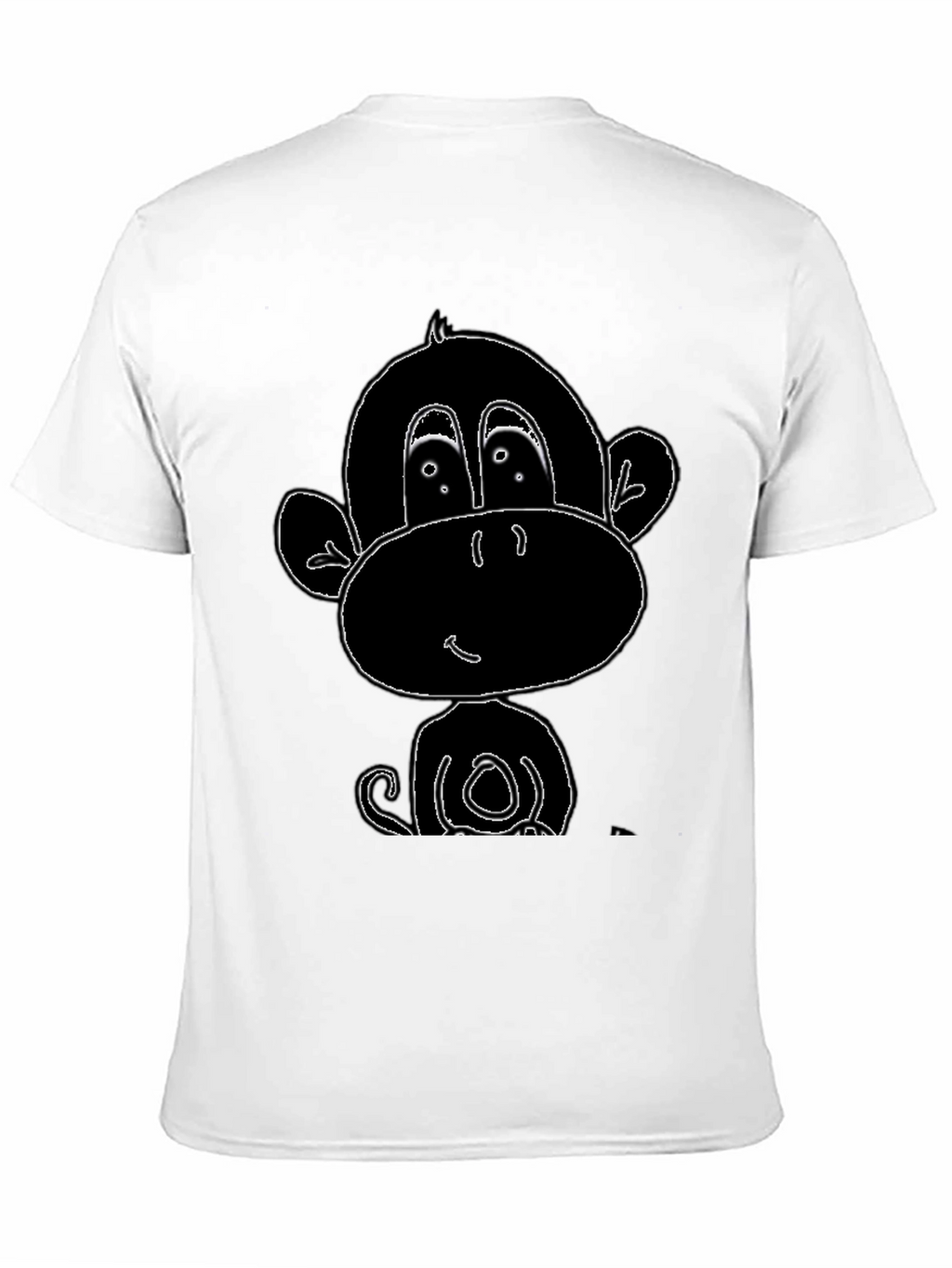 Cartoon Monkey Graphic Tee - Black