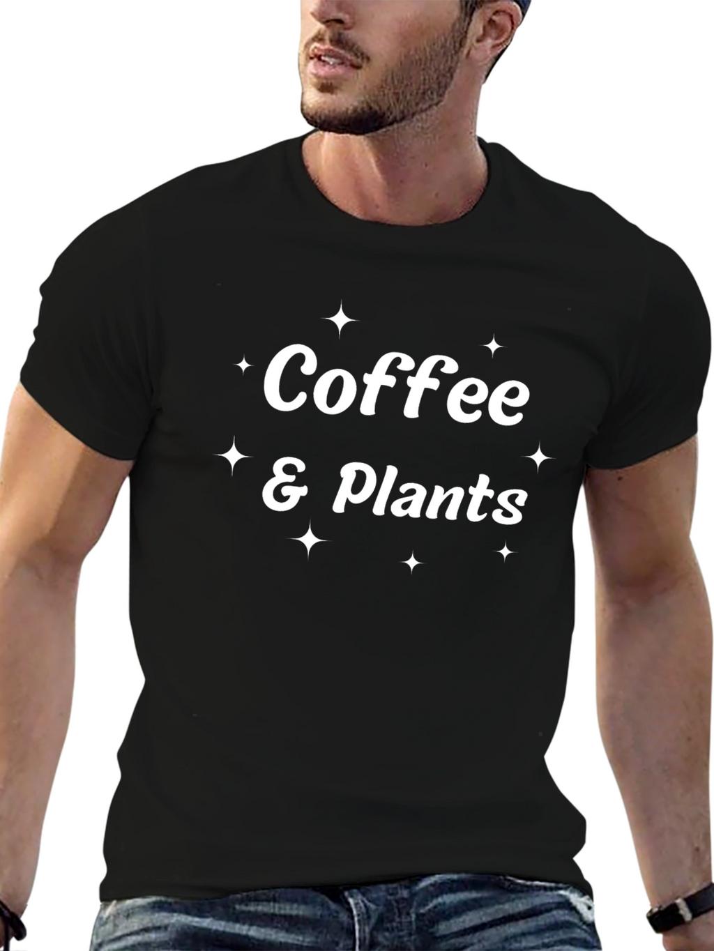 Coffee & Plants Black Graphic T-Shirt