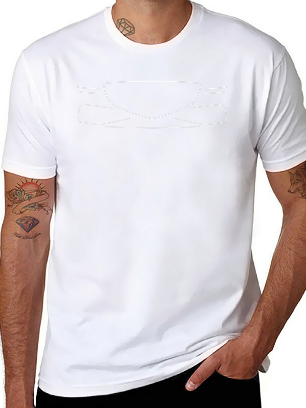 Sleek Car Outline Graphic Tee - Black