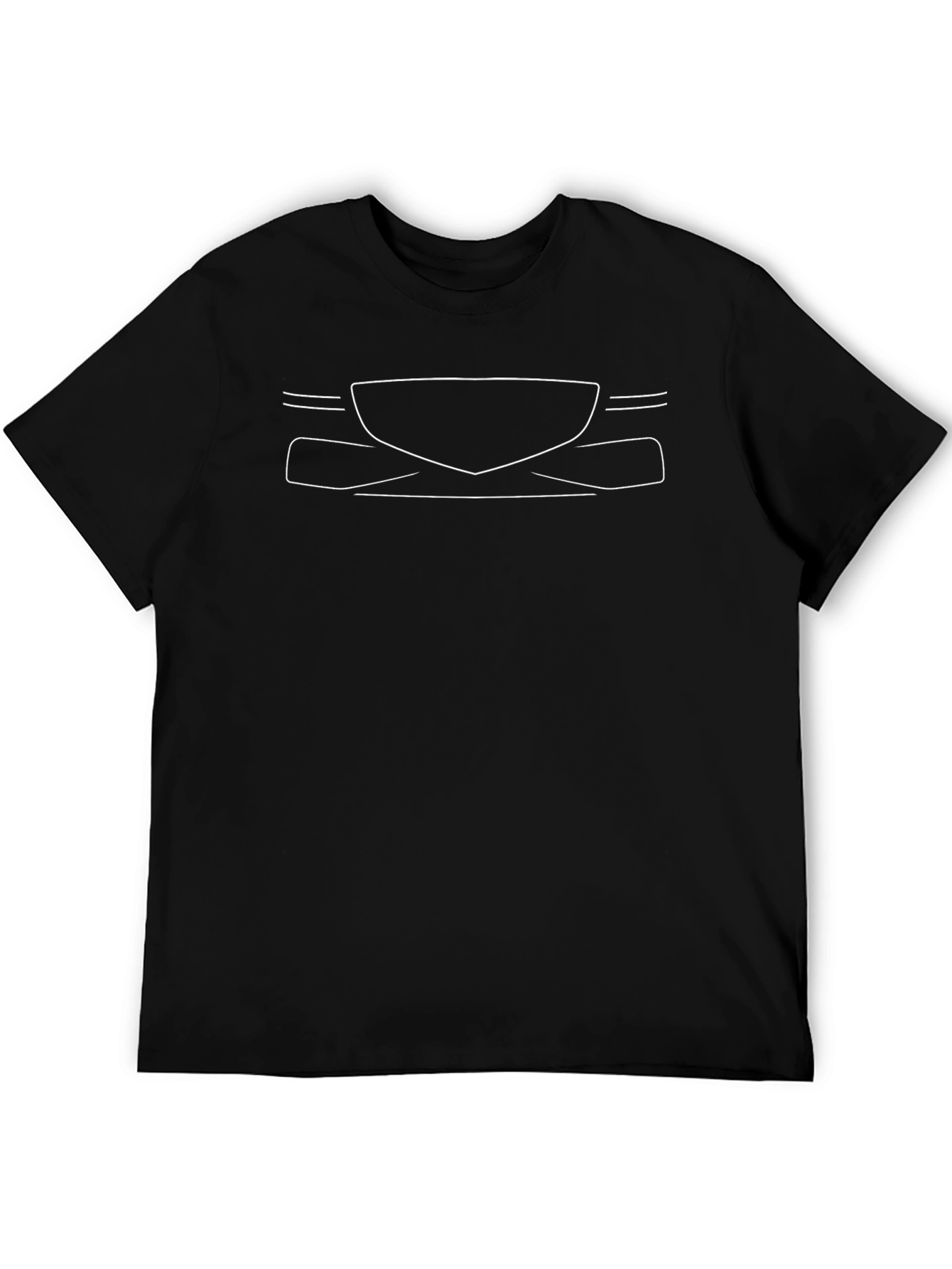 Sleek Car Outline Graphic Tee - Black