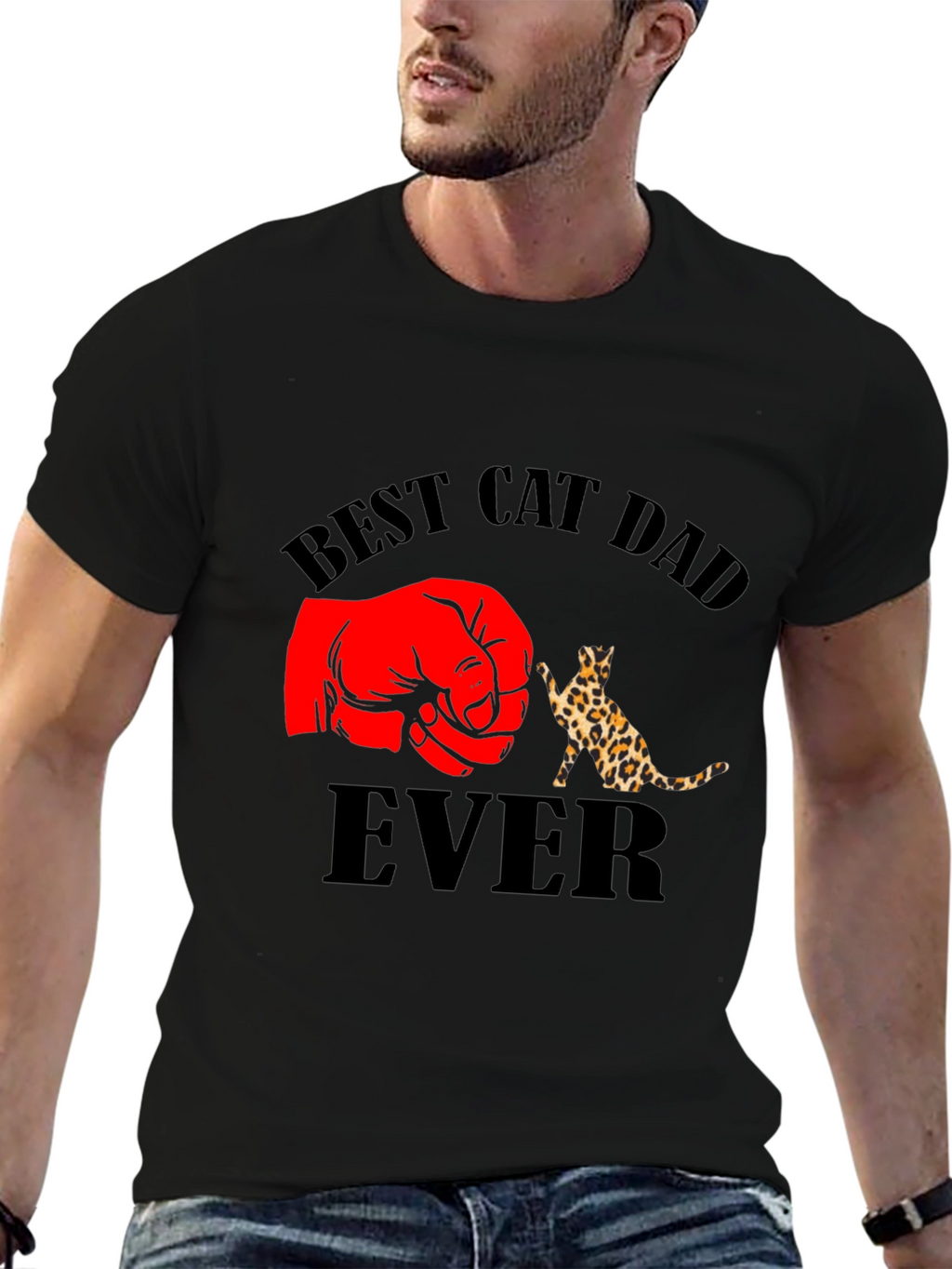 Best Cat Dad Ever Black T-Shirt