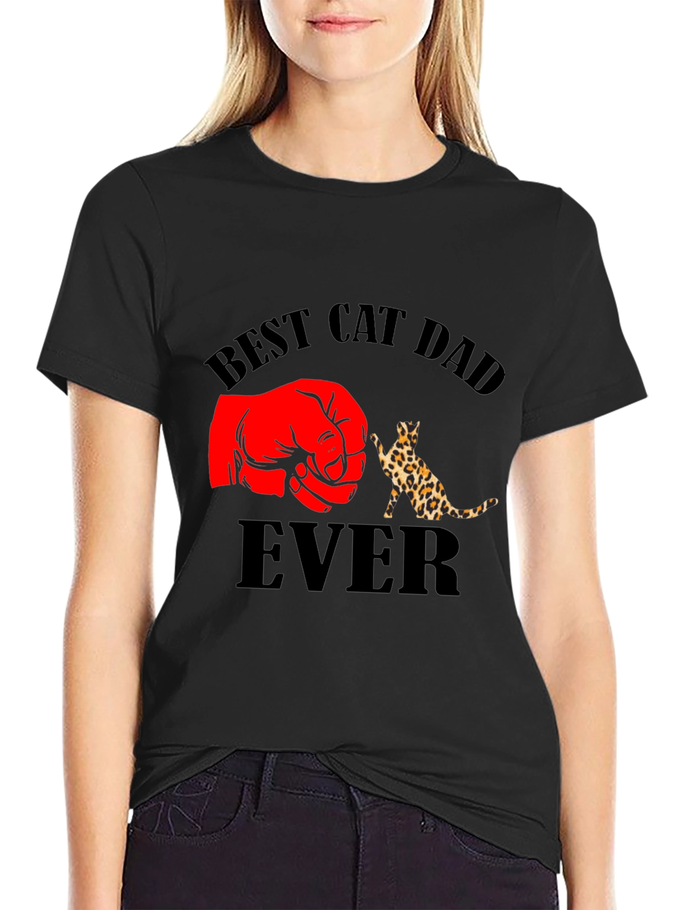 Best Cat Dad Ever Black T-Shirt