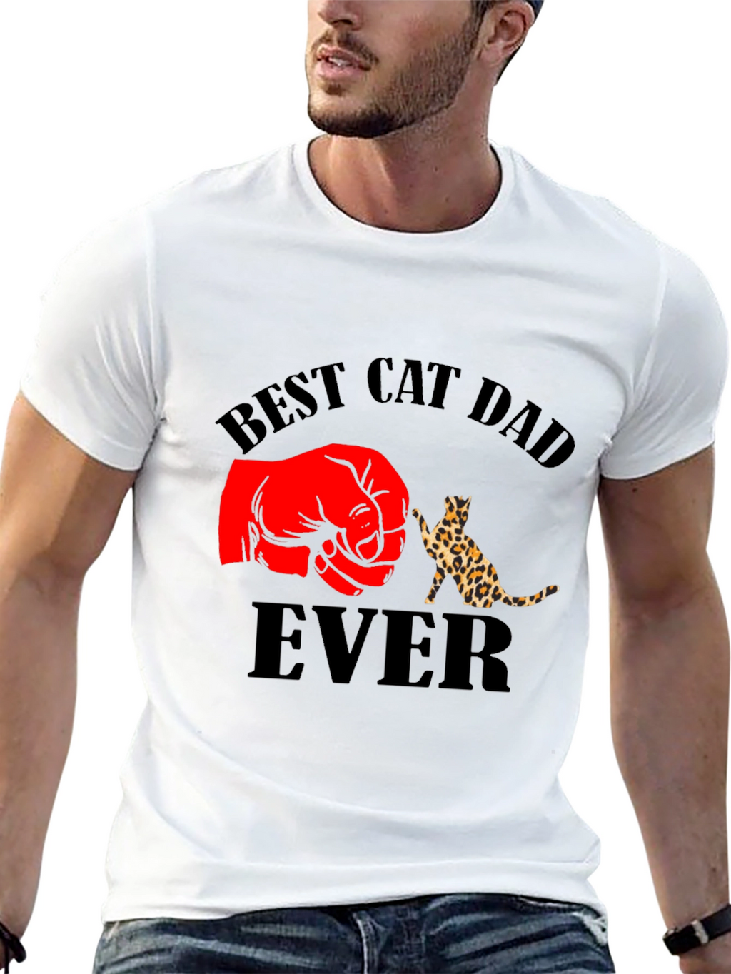 Best Cat Dad Ever Black T-Shirt