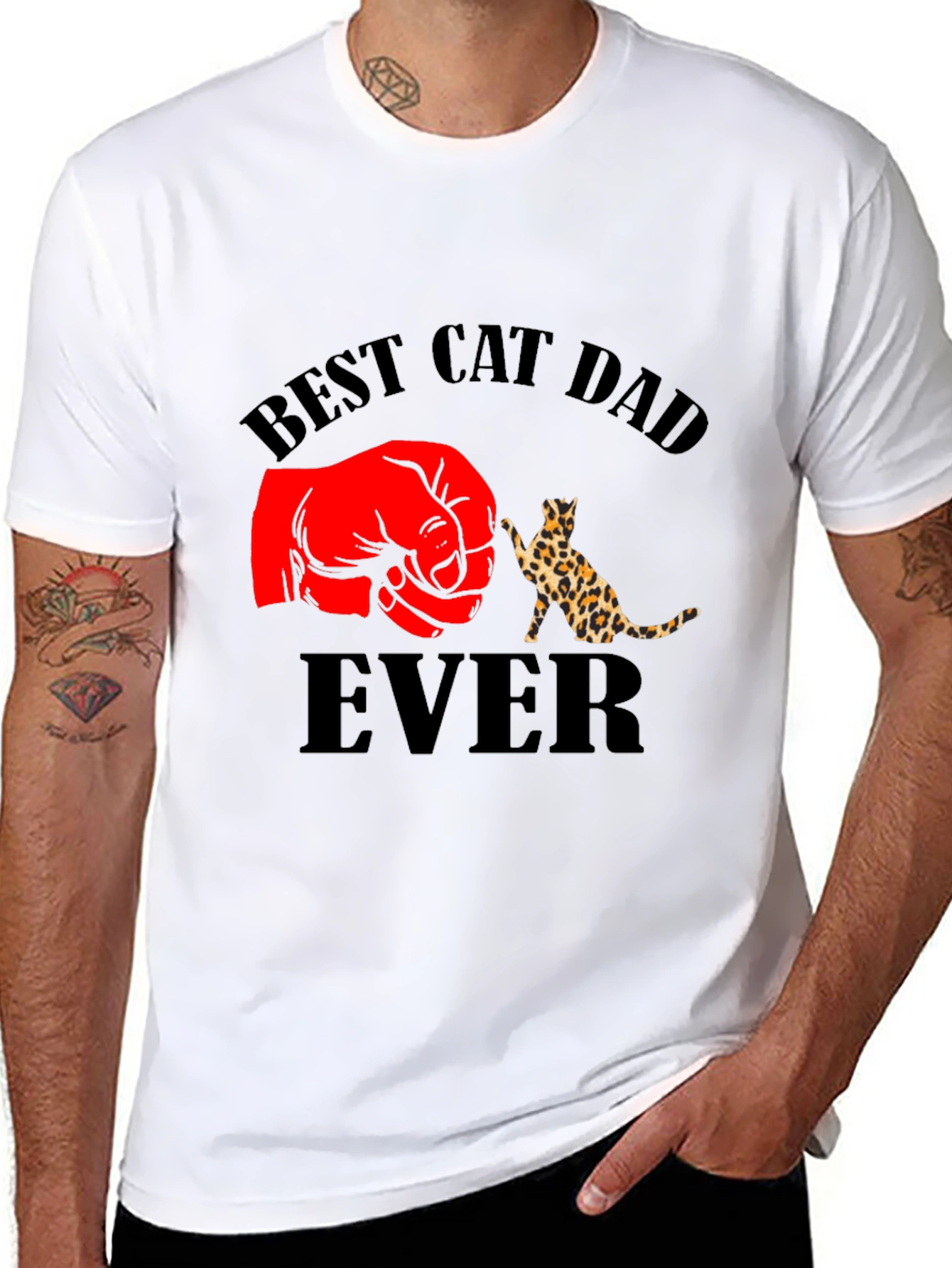 Best Cat Dad Ever Black T-Shirt