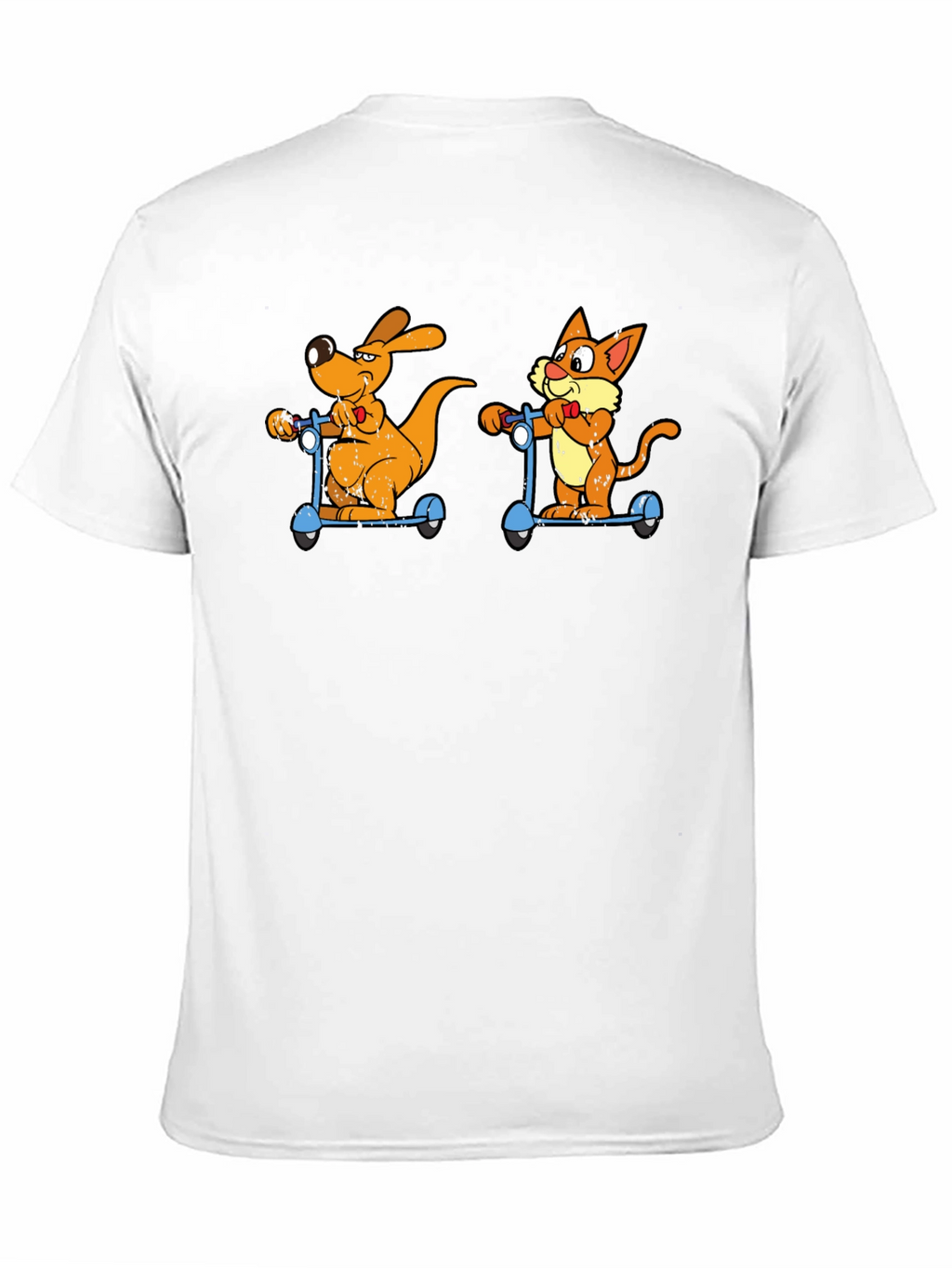 Cartoon Animal Scooters Graphic T-Shirt