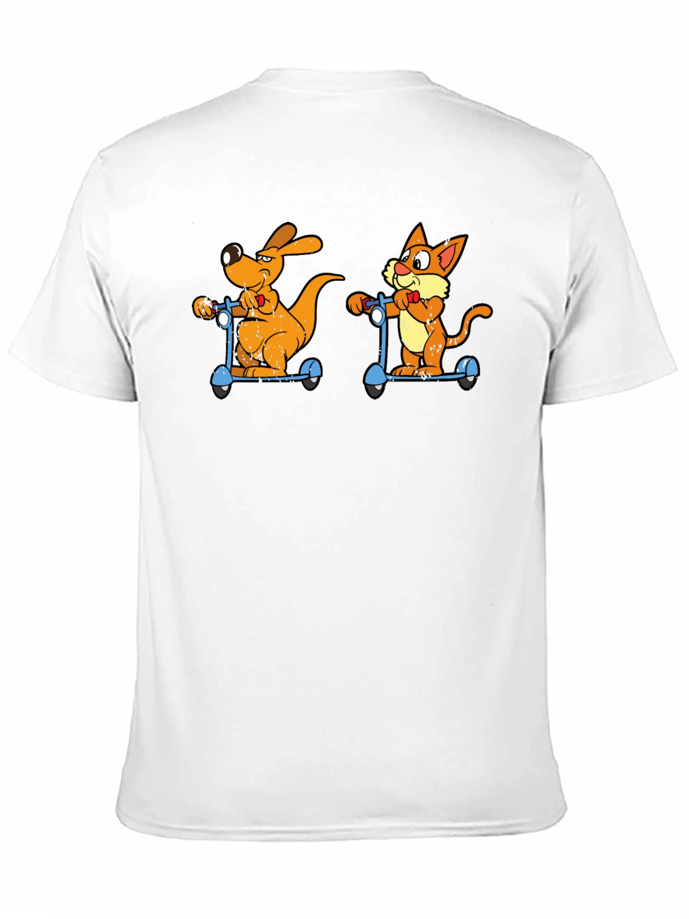 Cartoon Animal Scooters Graphic T-Shirt
