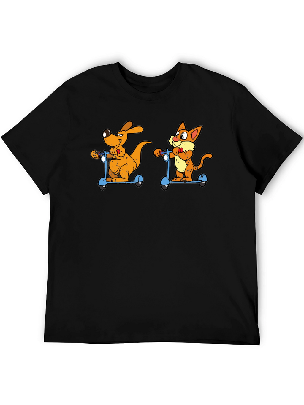 Cartoon Animal Scooters Graphic T-Shirt