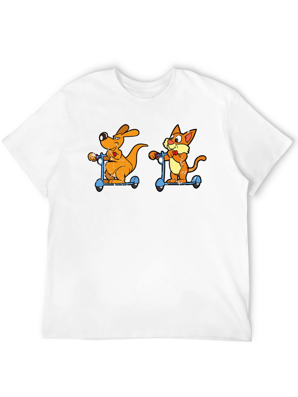 Cartoon Animal Scooters Graphic T-Shirt