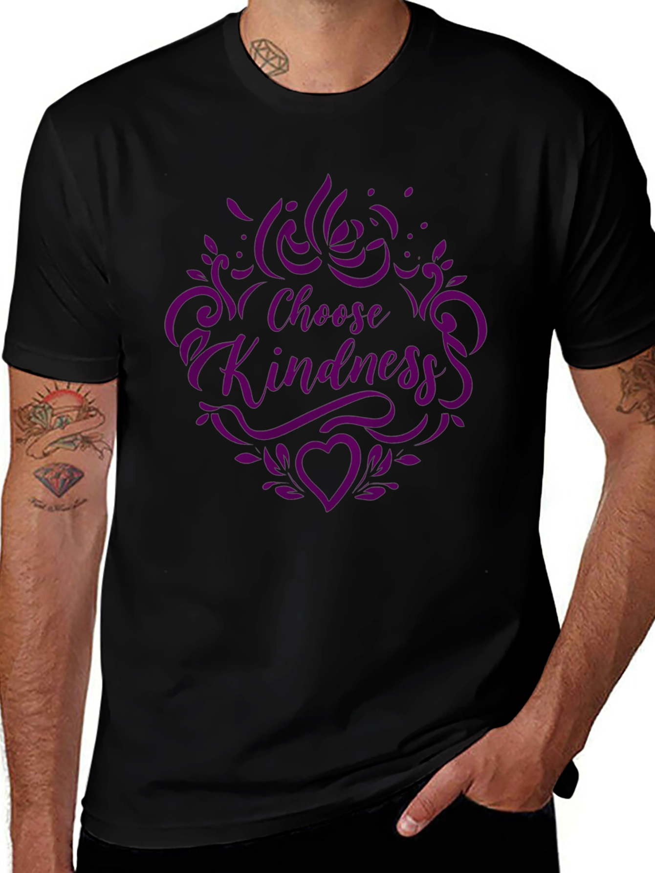 Choose Kindness Graphic Tee - Black Purple