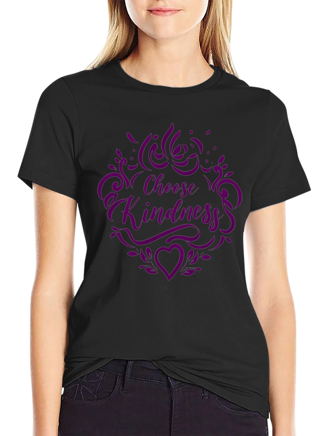 Choose Kindness Graphic Tee - Black Purple