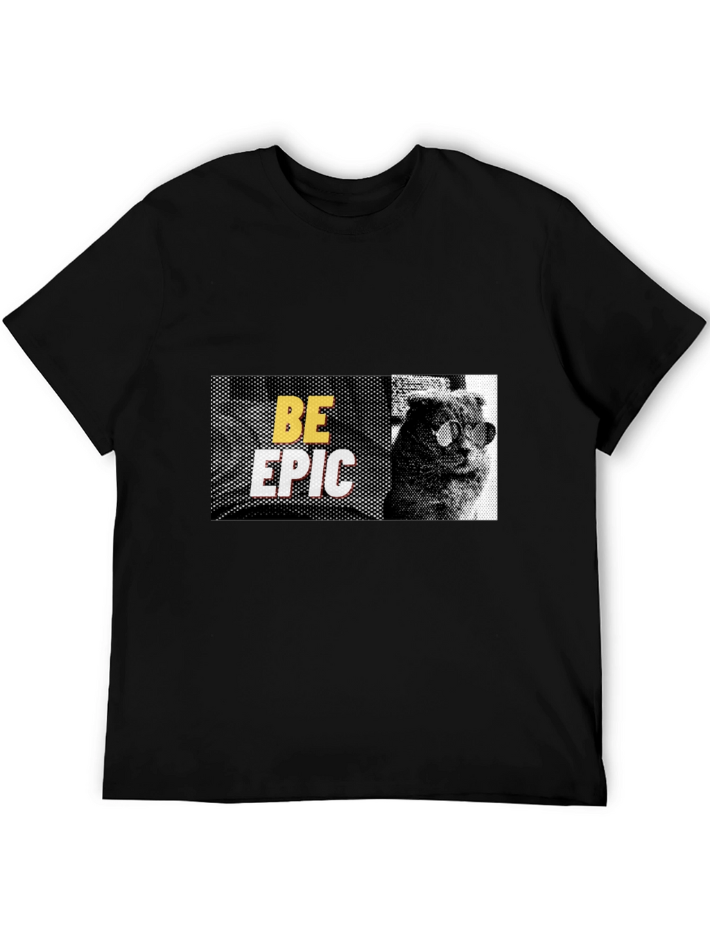 Be Epic Cat Graphic Black T-Shirt