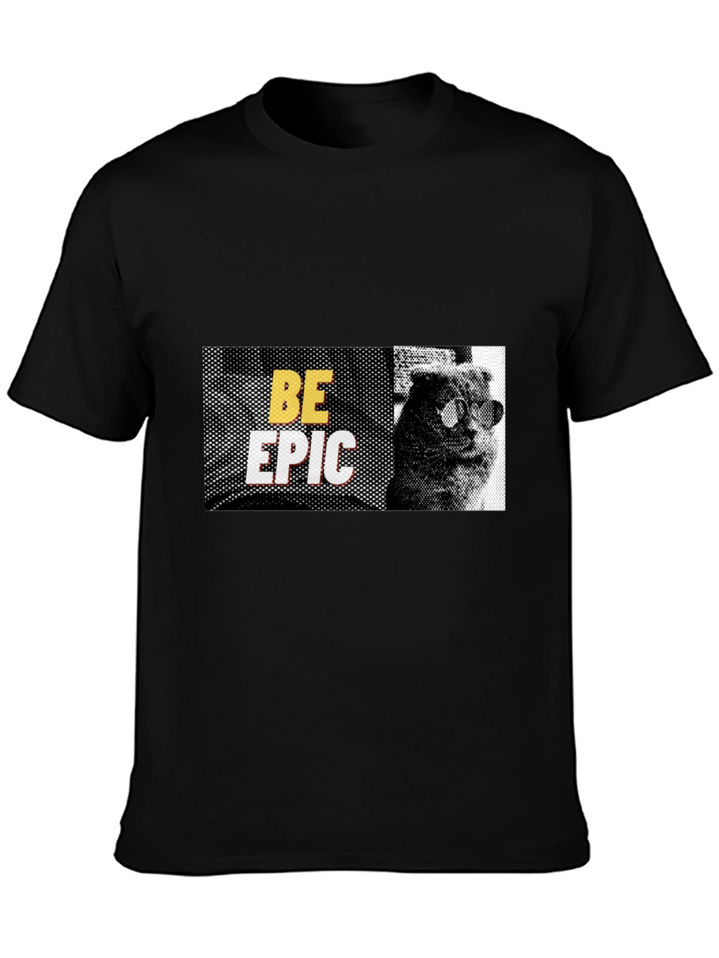 Be Epic Cat Graphic Black T-Shirt
