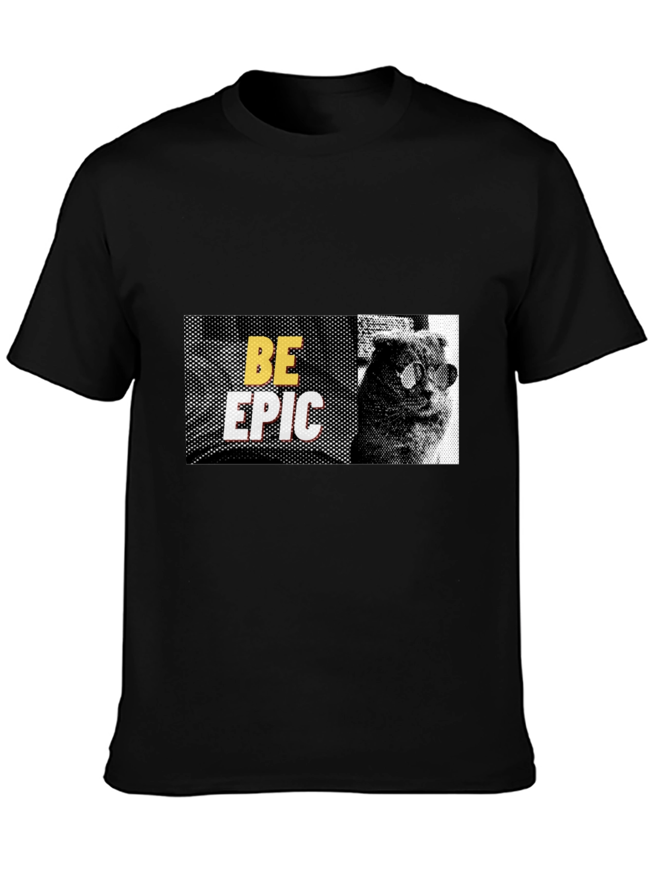 Be Epic Cat Graphic Black T-Shirt
