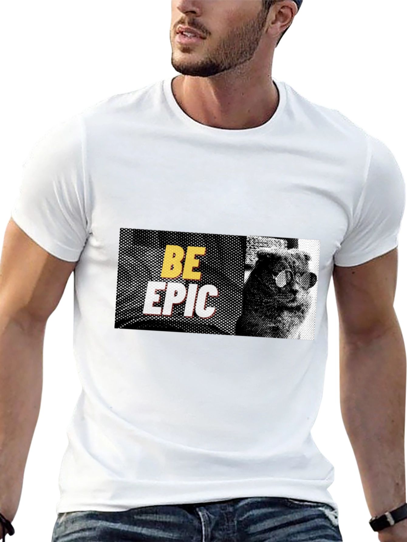 Be Epic Cat Graphic Black T-Shirt