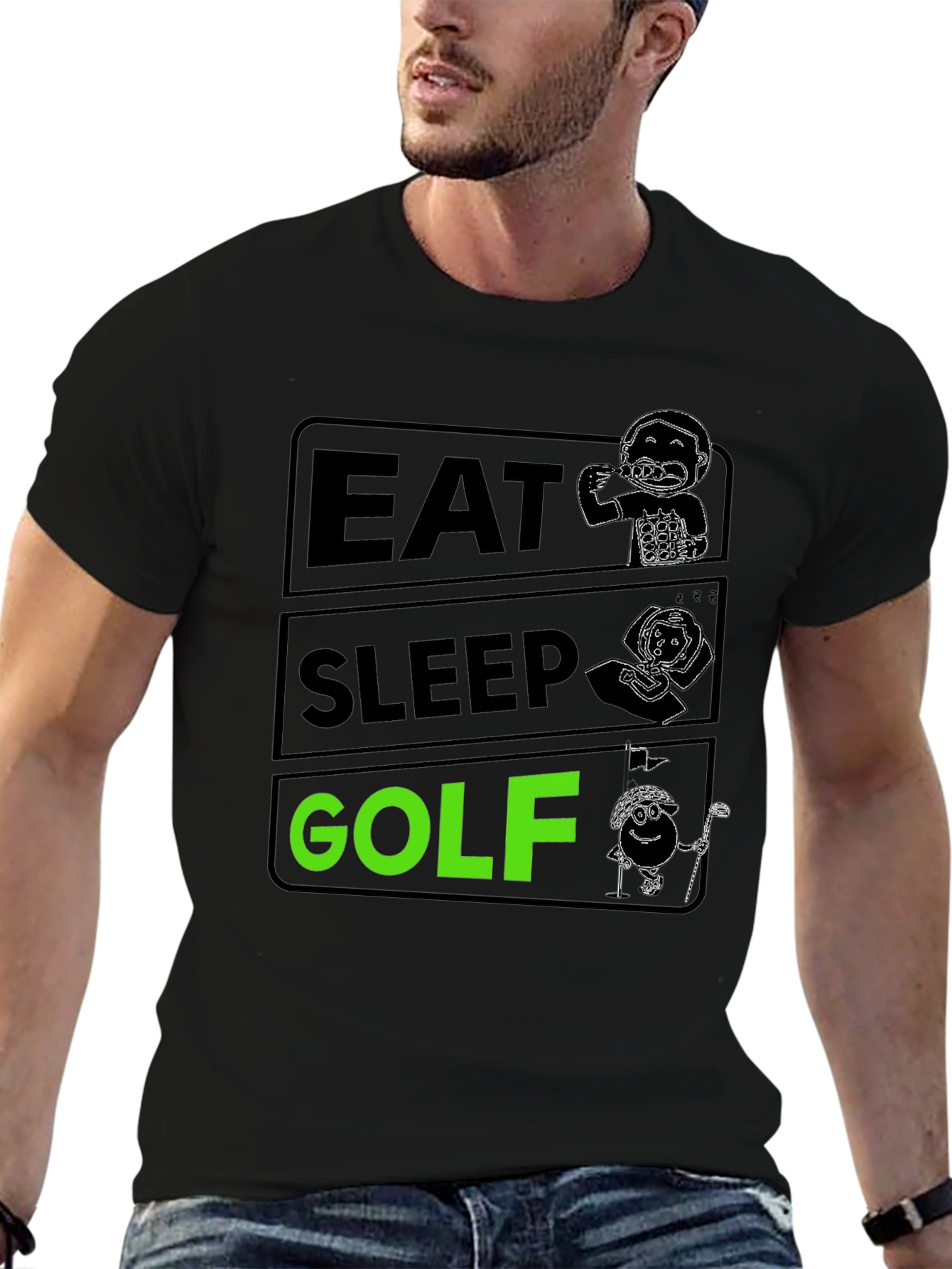 Eat Sleep Golf Funny T-Shirt | Golfer Gift