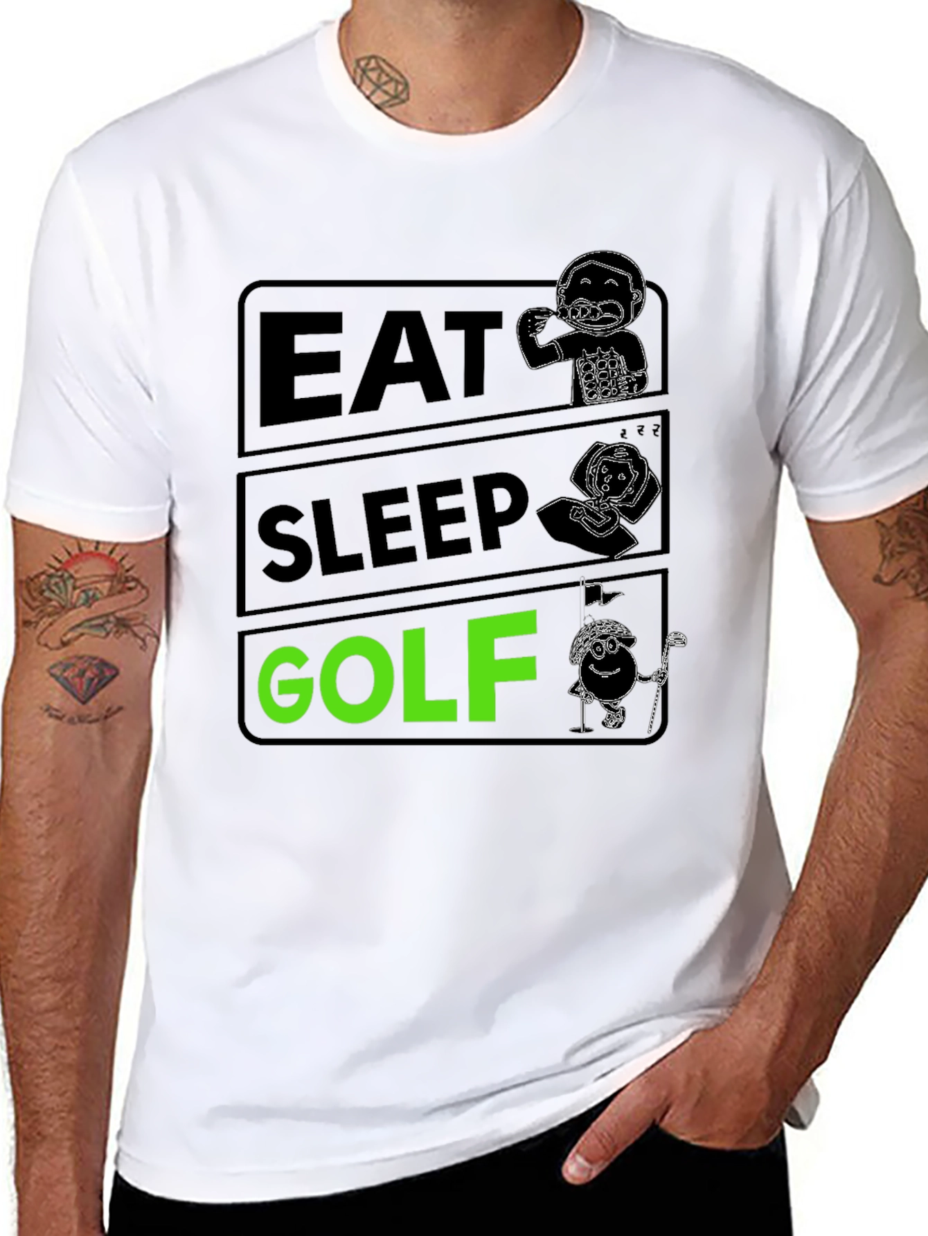 Eat Sleep Golf Funny T-Shirt | Golfer Gift