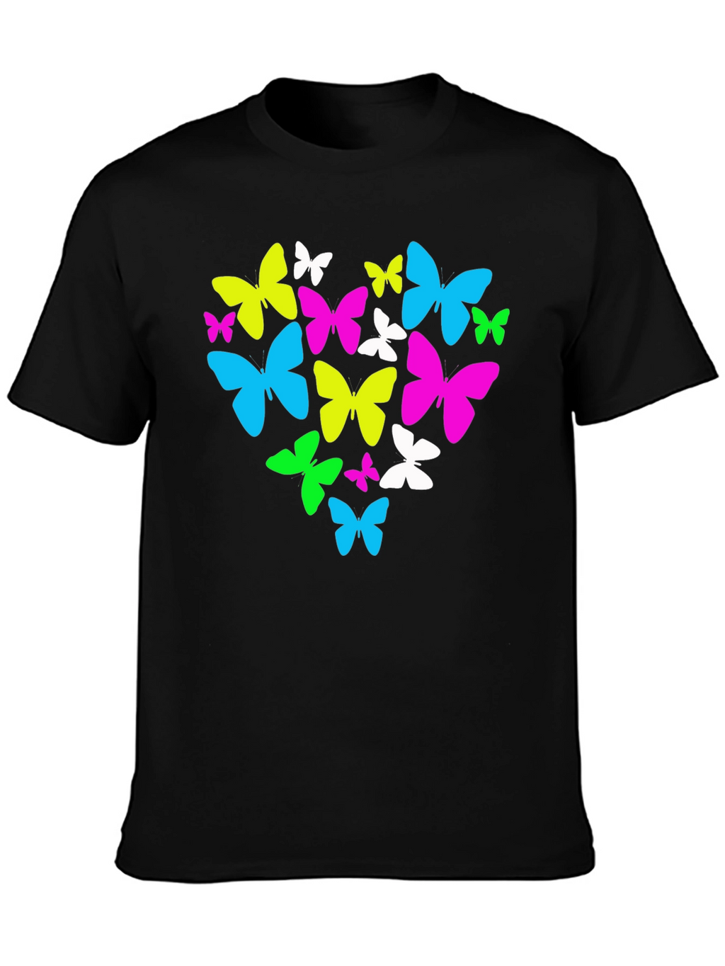 Butterfly Heart Graphic T-Shirt - Black