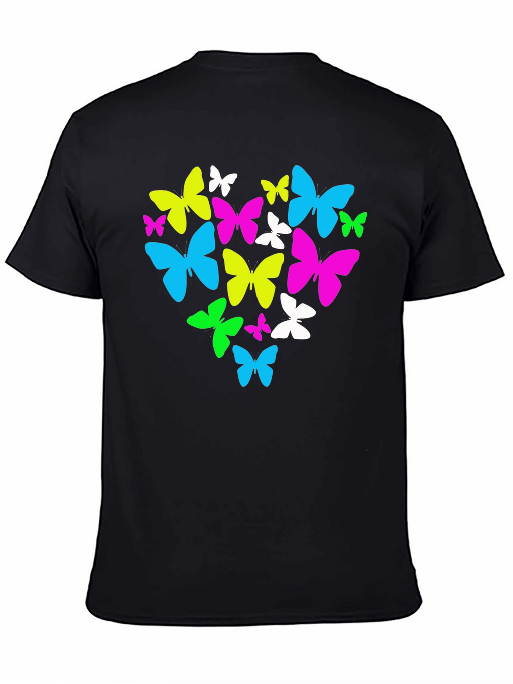 Butterfly Heart Graphic T-Shirt - Black