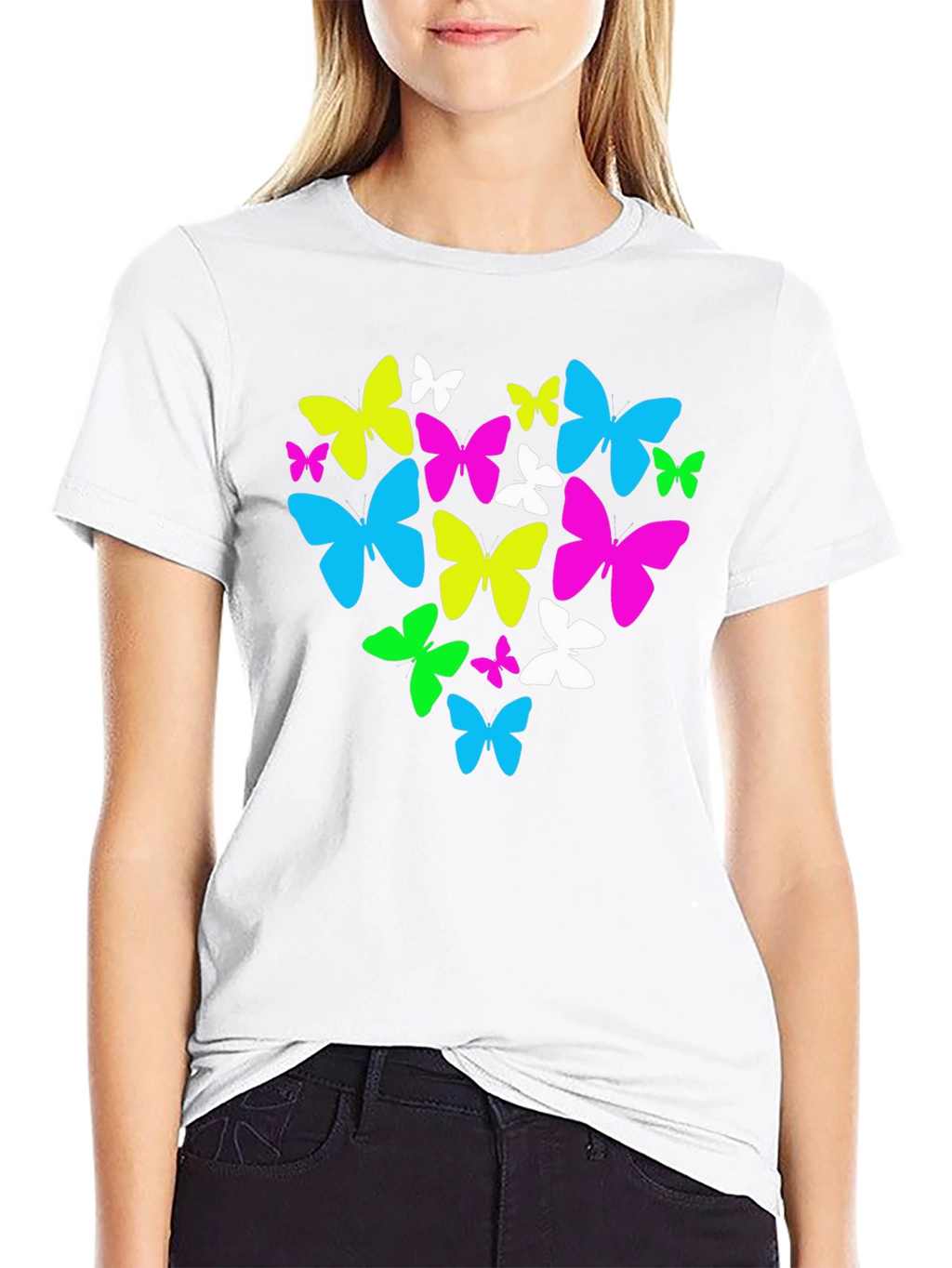 Butterfly Heart Graphic T-Shirt - Black