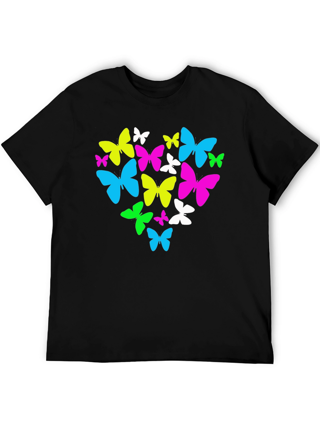 Butterfly Heart Graphic T-Shirt - Black