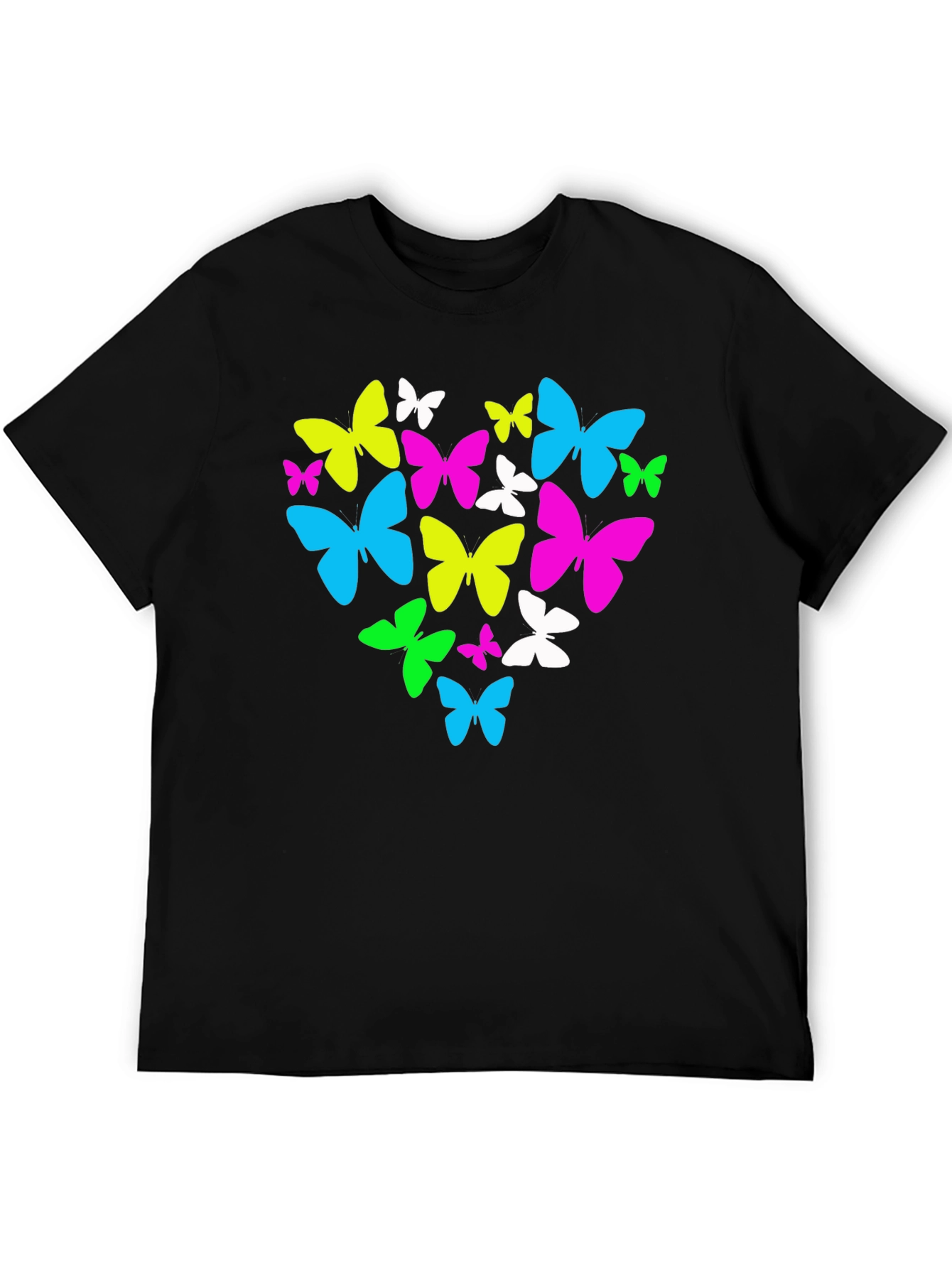 Butterfly Heart Graphic T-Shirt - Black