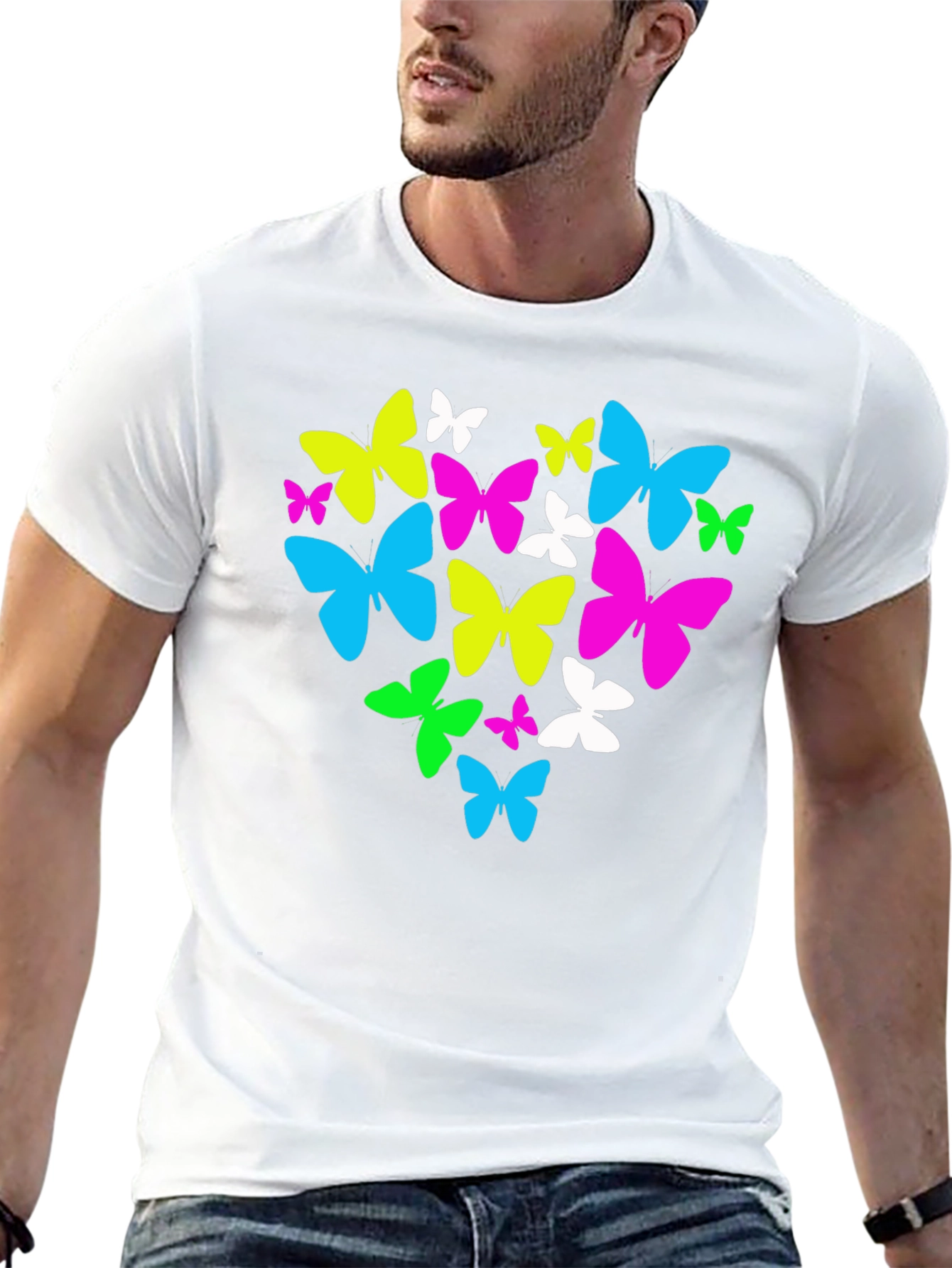 Butterfly Heart Graphic T-Shirt - Black