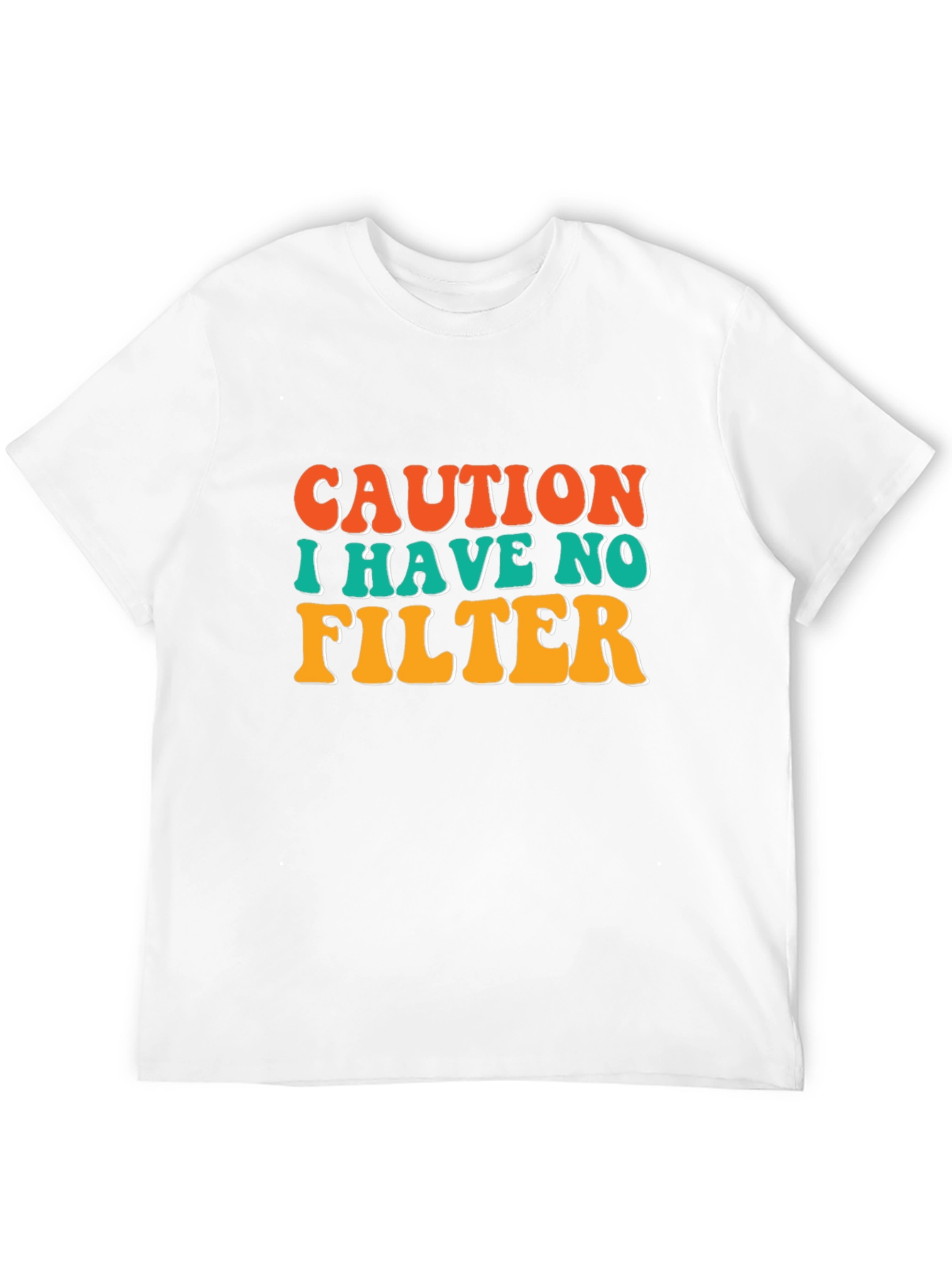 Caution I Have No Filter Black T-Shirt