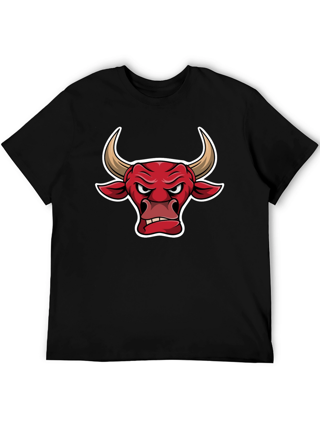 Black T-Shirt with Bull Graphic