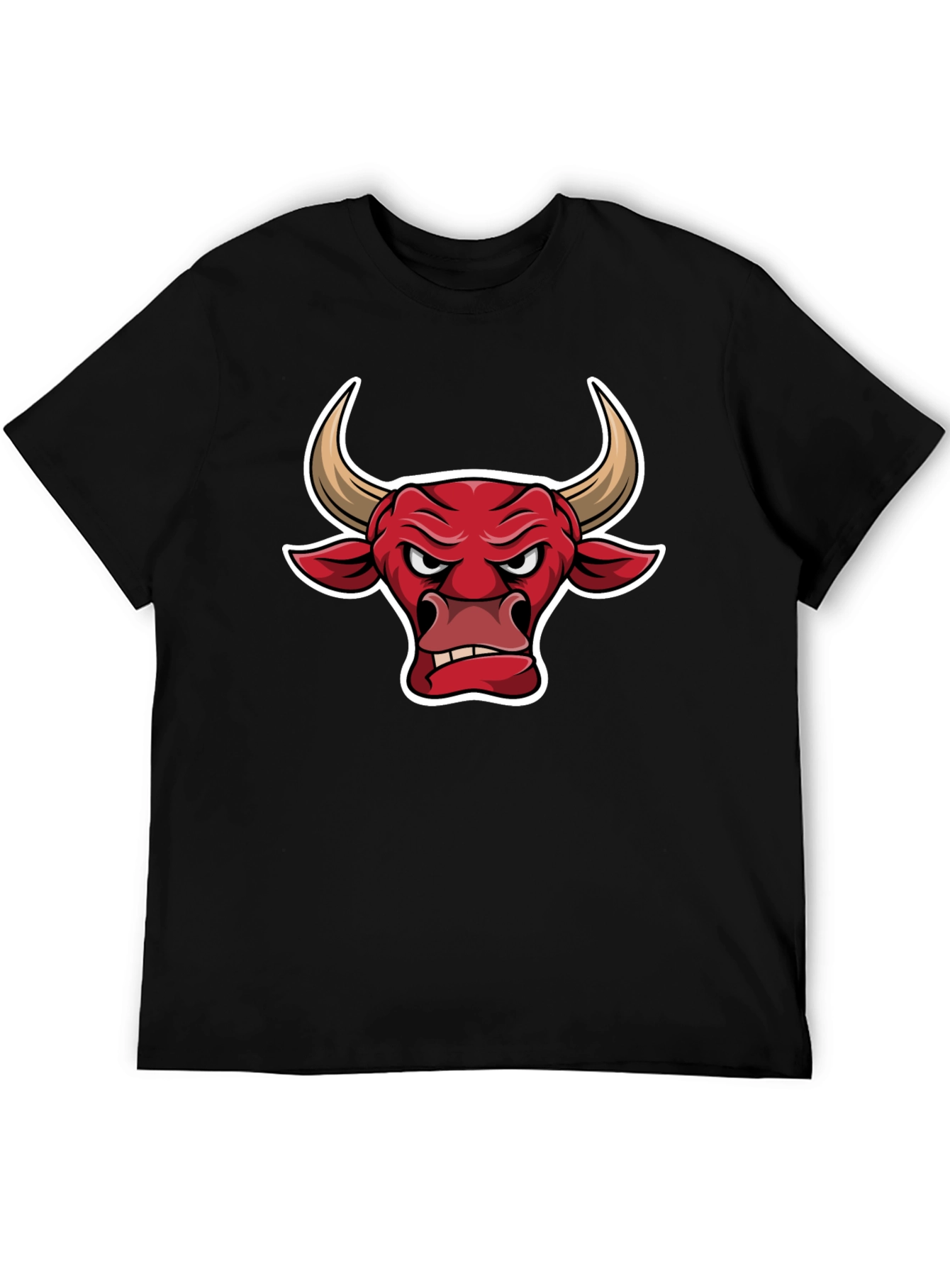 Black T-Shirt with Bull Graphic