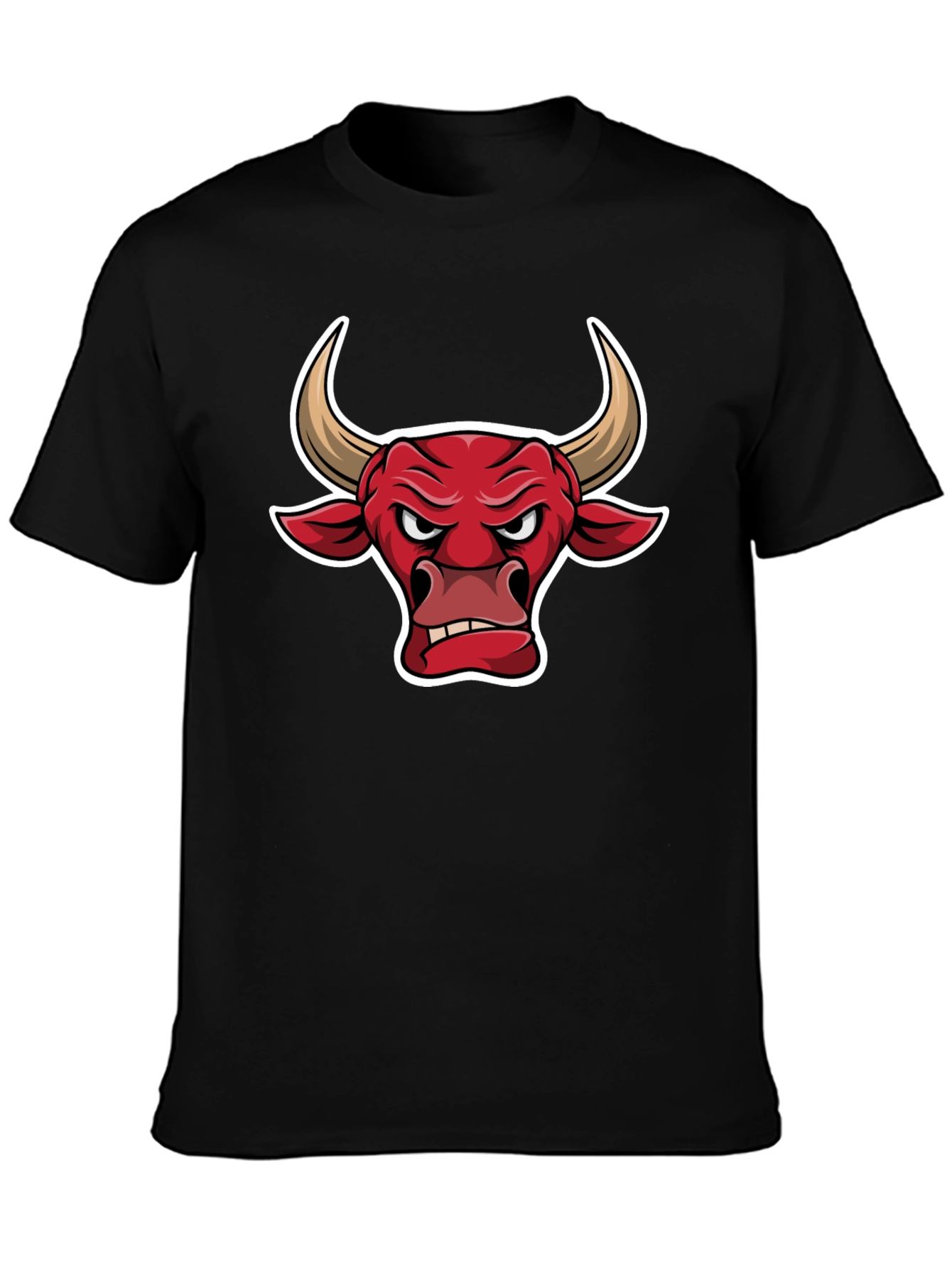 Black T-Shirt with Bull Graphic