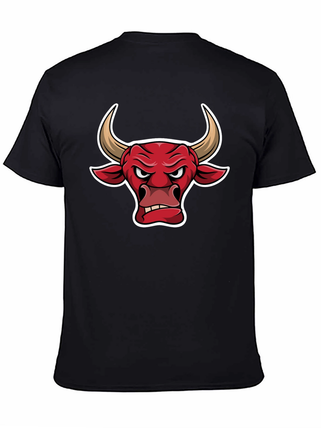 Black T-Shirt with Bull Graphic