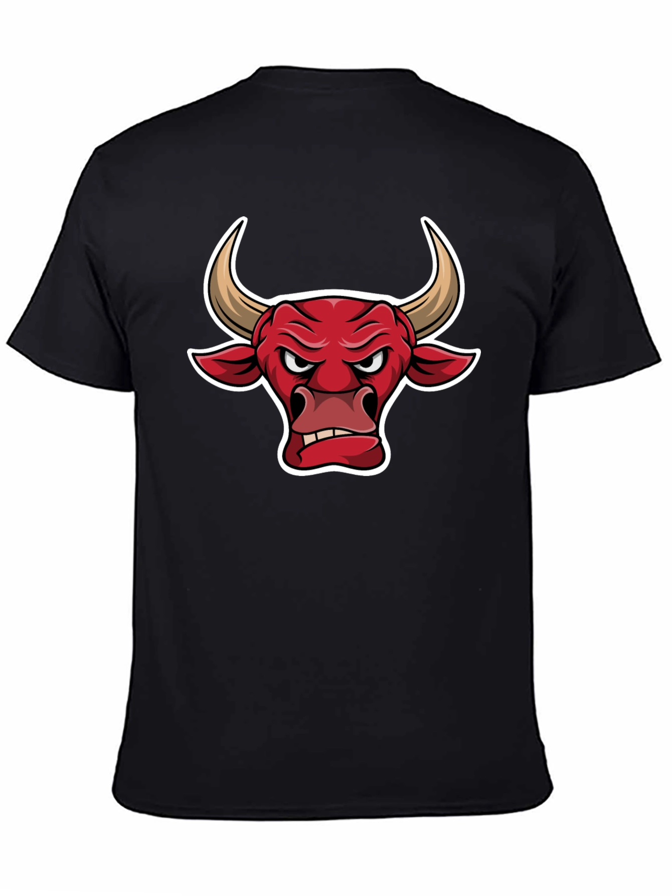 Black T-Shirt with Bull Graphic