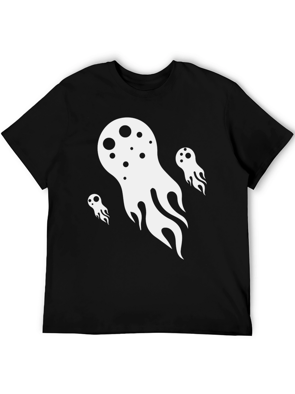 Ghostly Graphic Tee - Black Cotton Blend