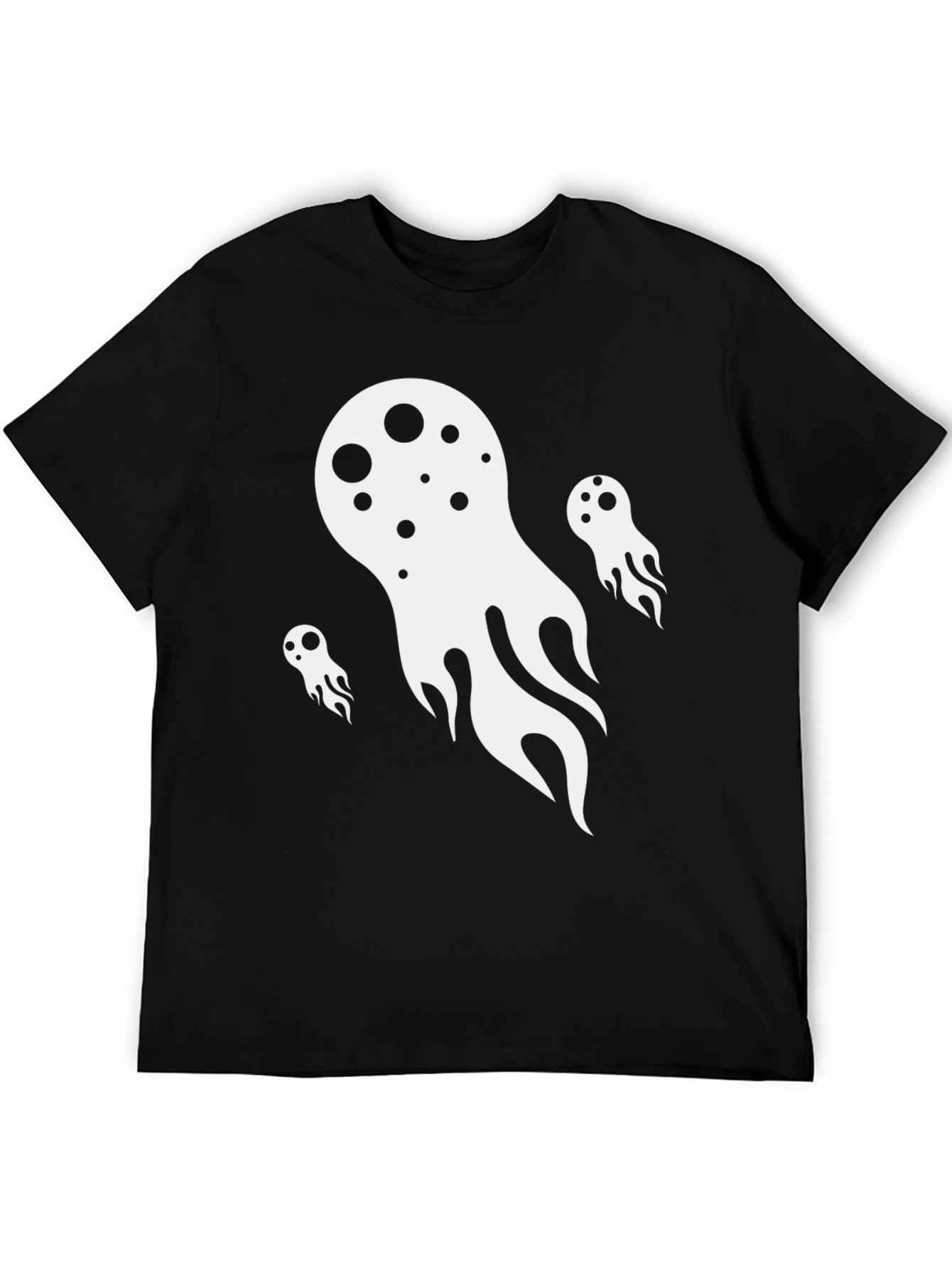 Ghostly Graphic Tee - Black Cotton Blend