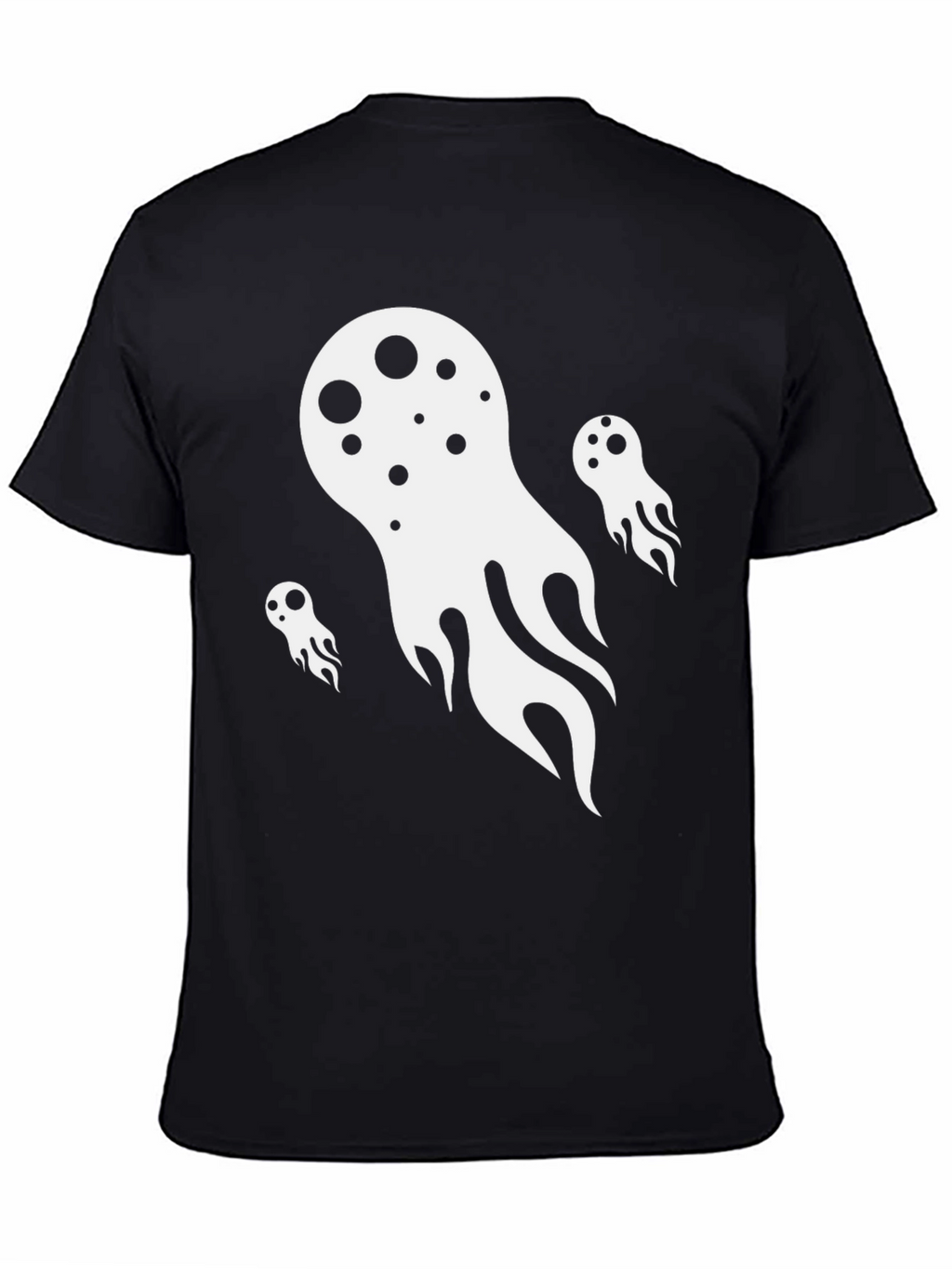 Ghostly Graphic Tee - Black Cotton Blend
