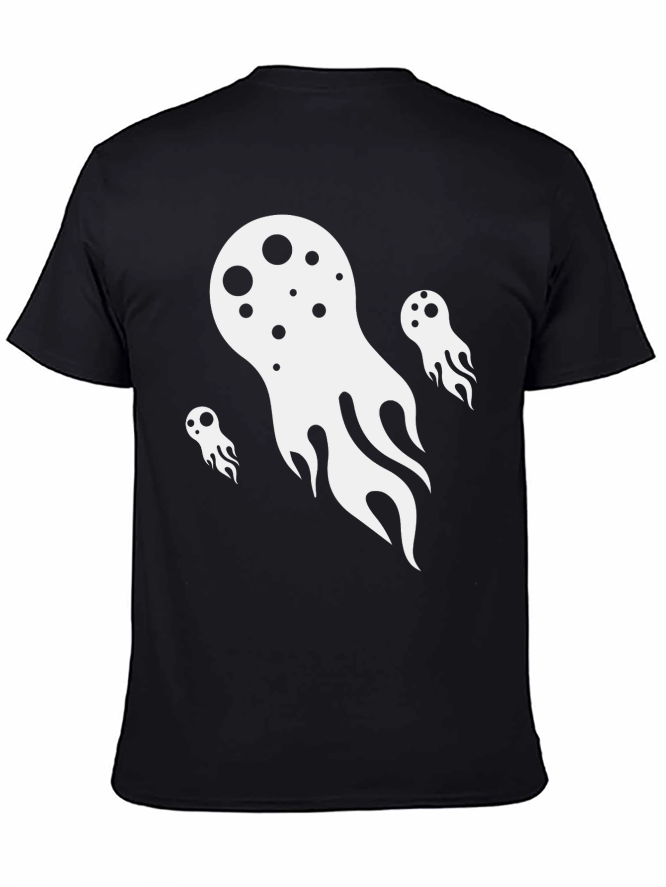 Ghostly Graphic Tee - Black Cotton Blend