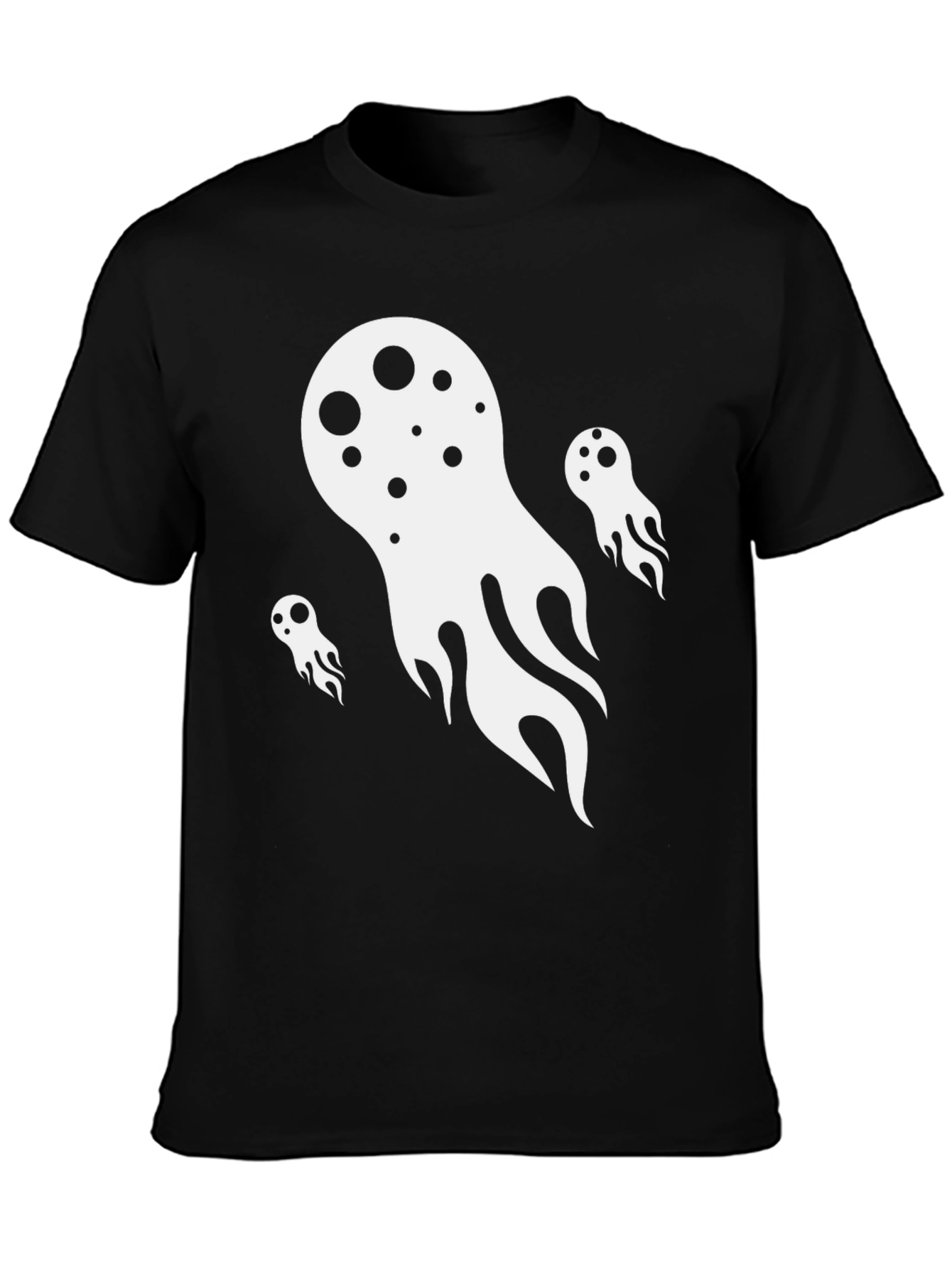 Ghostly Graphic Tee - Black Cotton Blend