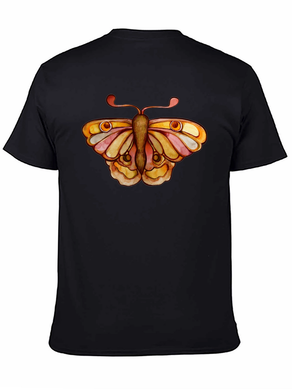 Butterfly Graphic Tee - Black Cotton T-Shirt