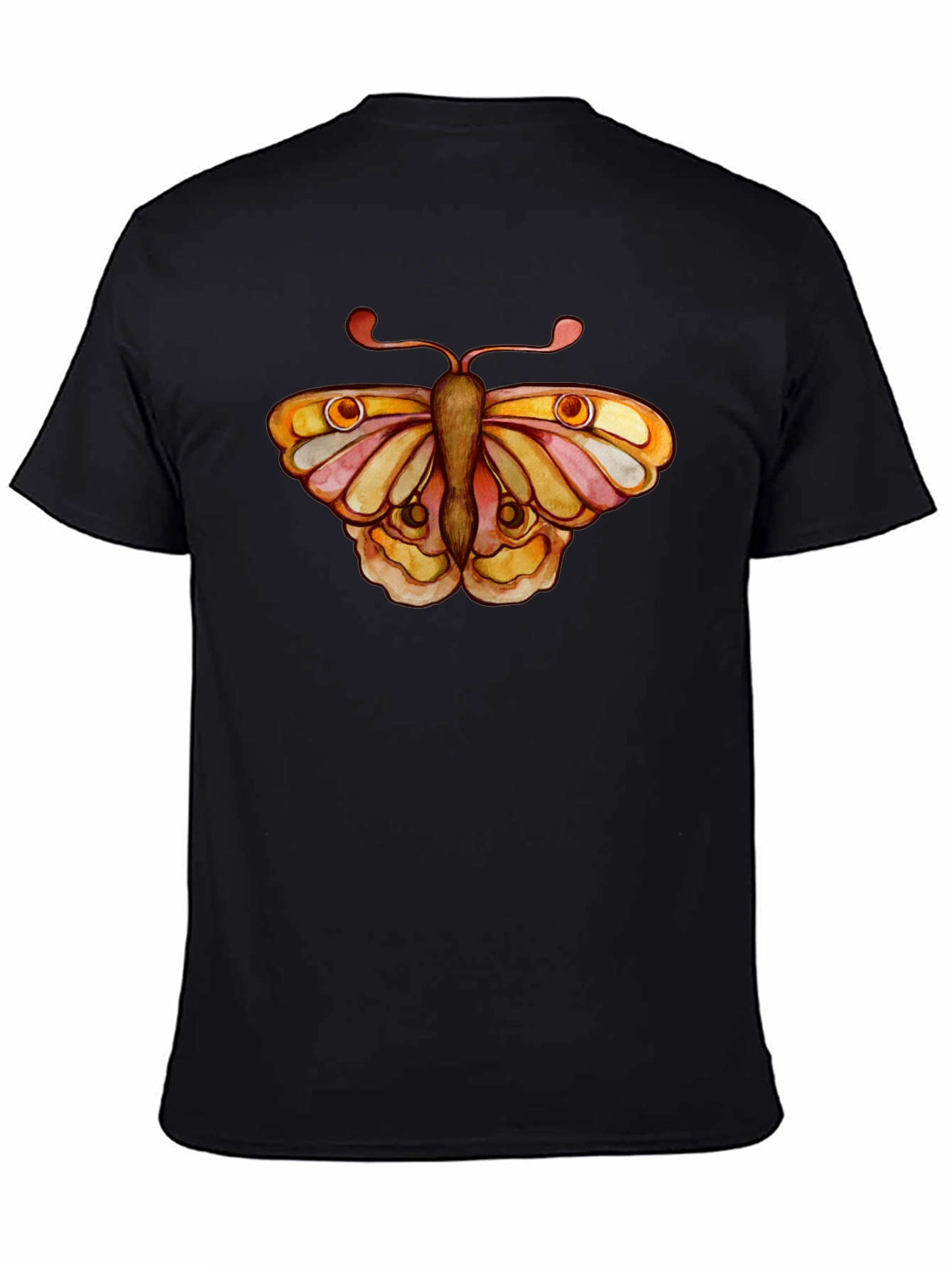 Butterfly Graphic Tee - Black Cotton T-Shirt