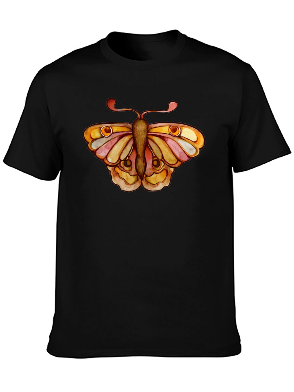 Butterfly Graphic Tee - Black Cotton T-Shirt
