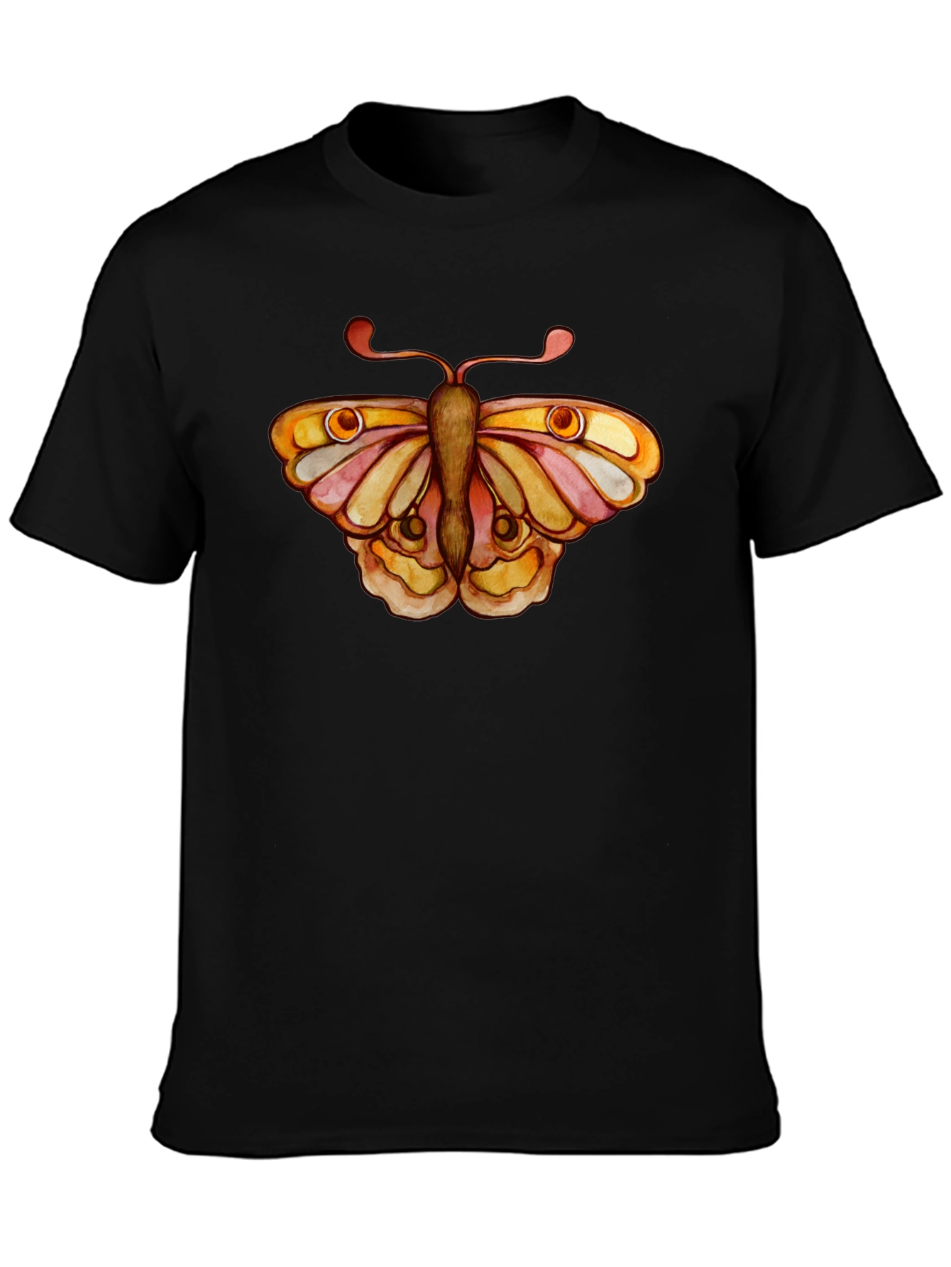 Butterfly Graphic Tee - Black Cotton T-Shirt