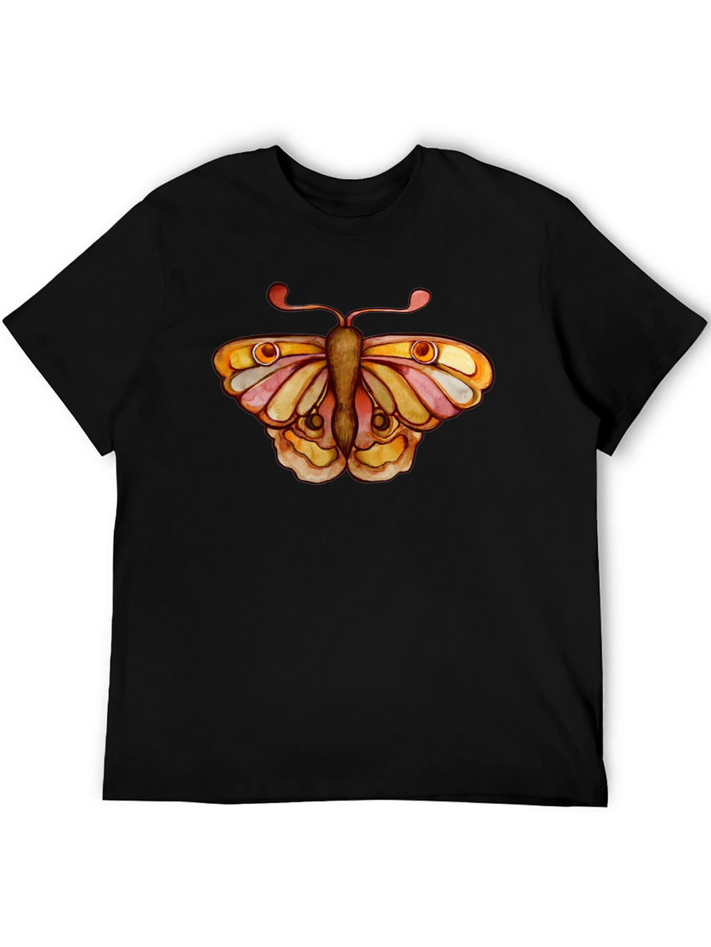 Butterfly Graphic Tee - Black Cotton T-Shirt