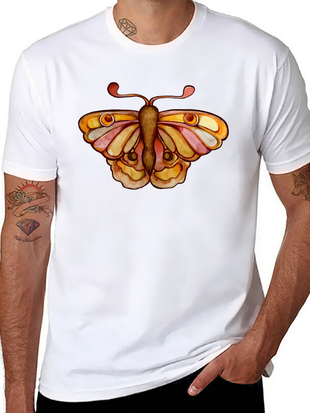 Butterfly Graphic Tee - Black Cotton T-Shirt