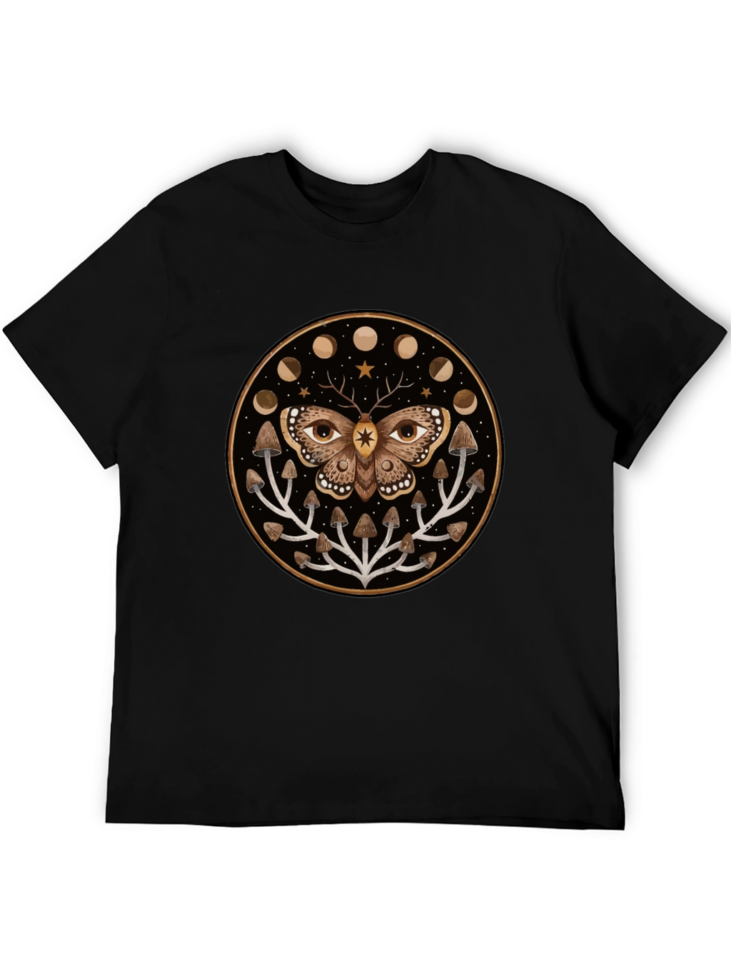 Moth and Mushroom Moon Phases Graphic Tee