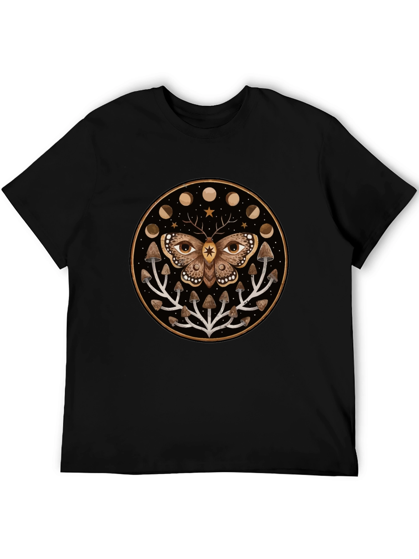 Moth and Mushroom Moon Phases Graphic Tee