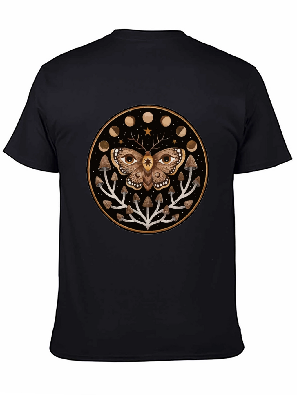 Moth and Mushroom Moon Phases Graphic Tee