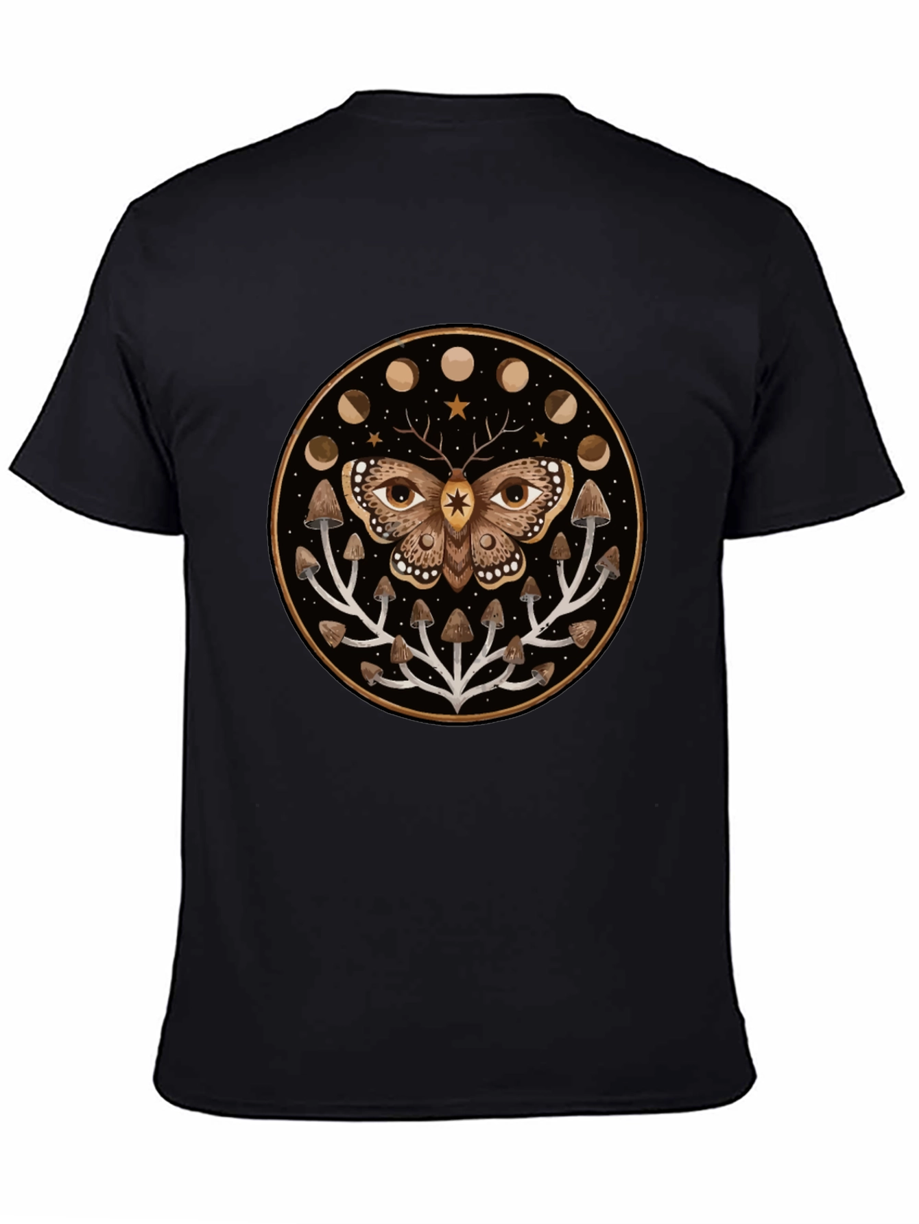 Moth and Mushroom Moon Phases Graphic Tee