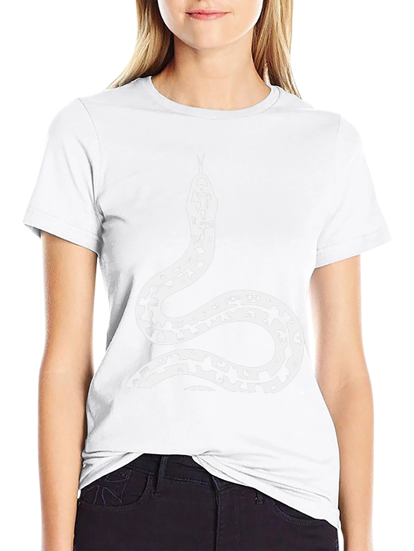 Black Snake Print Graphic Tee