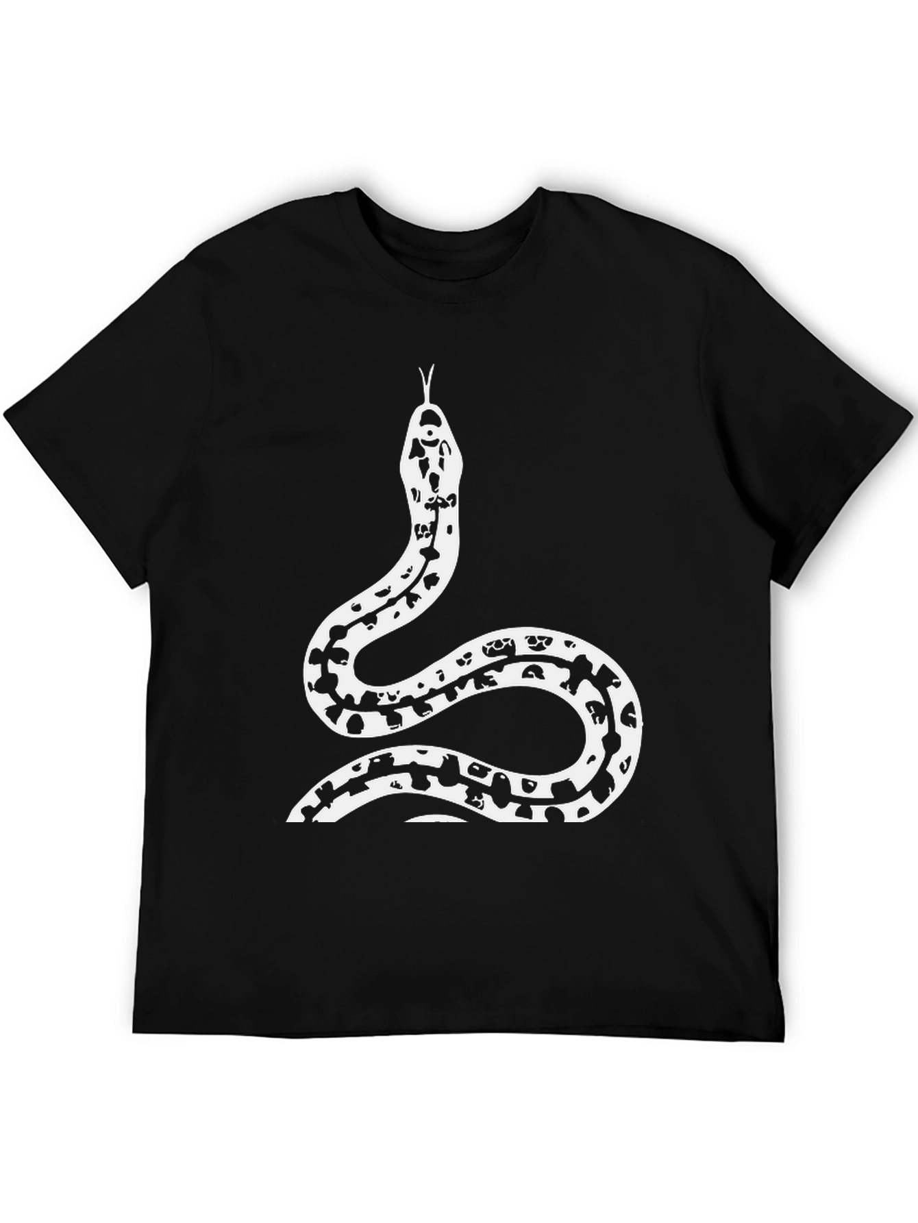 Black Snake Print Graphic Tee